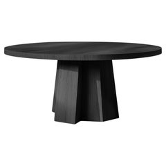 No26 Scarpa Wooden Dining Table – Round Solid Wood Top by Joel Escalona