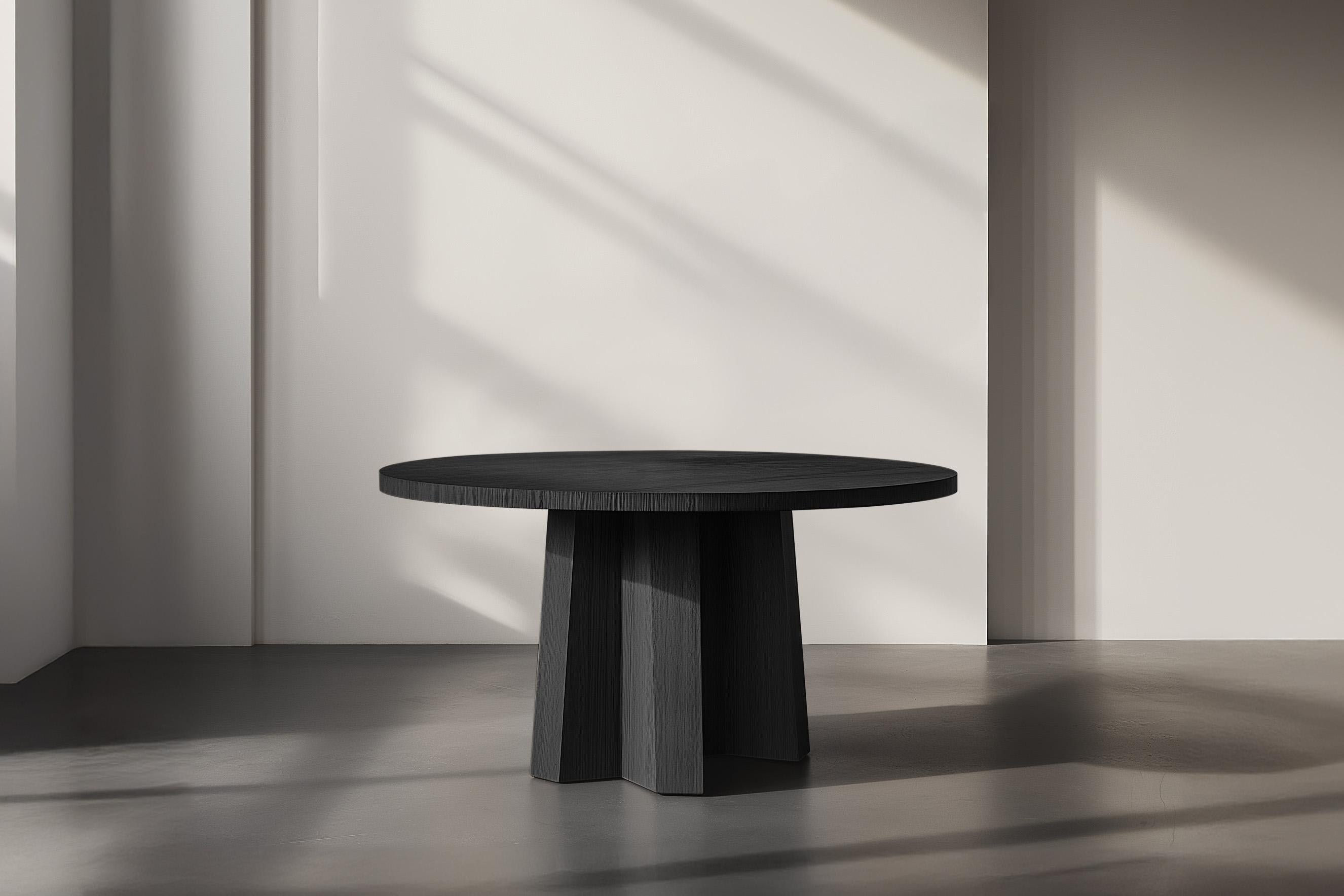 Moderno Tavolo da pranzo NONO 27 Scarpa - Base cilindrica scultorea e piano rotondo in vendita