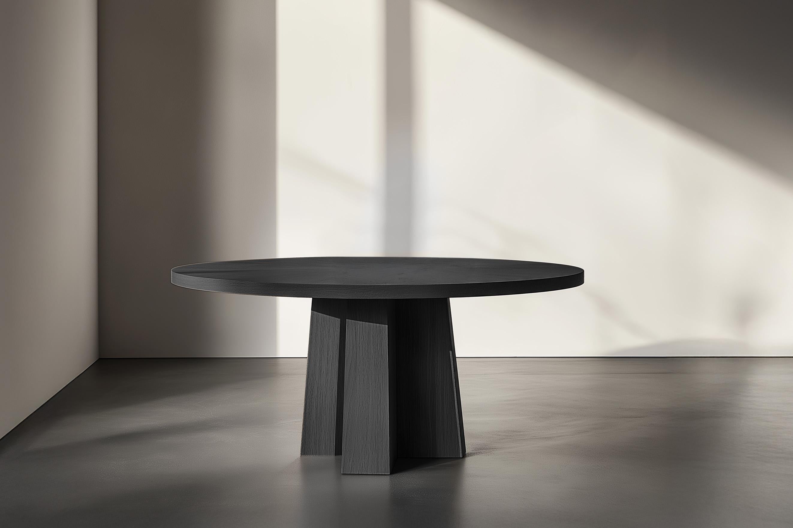 Modern No28 Scarpa Table – Custom Round Dining Table in Solid Wood by Joel Escalona For Sale