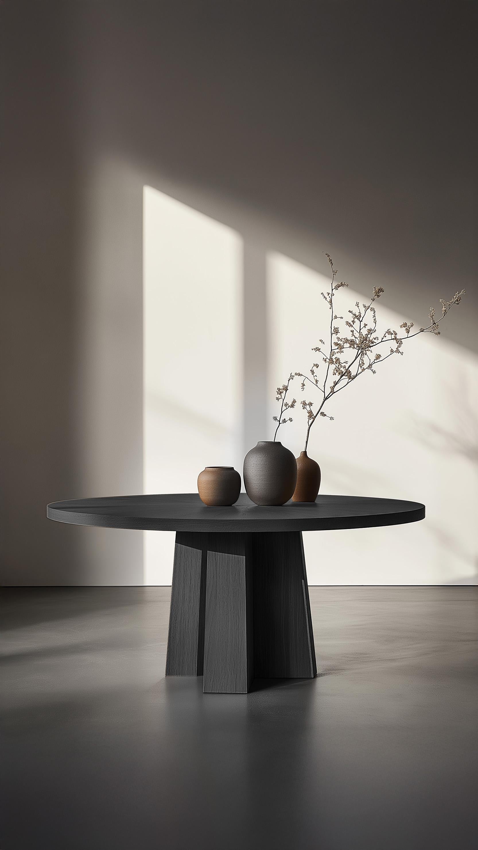 Hand-Crafted No28 Scarpa Table – Custom Round Dining Table in Solid Wood by Joel Escalona For Sale