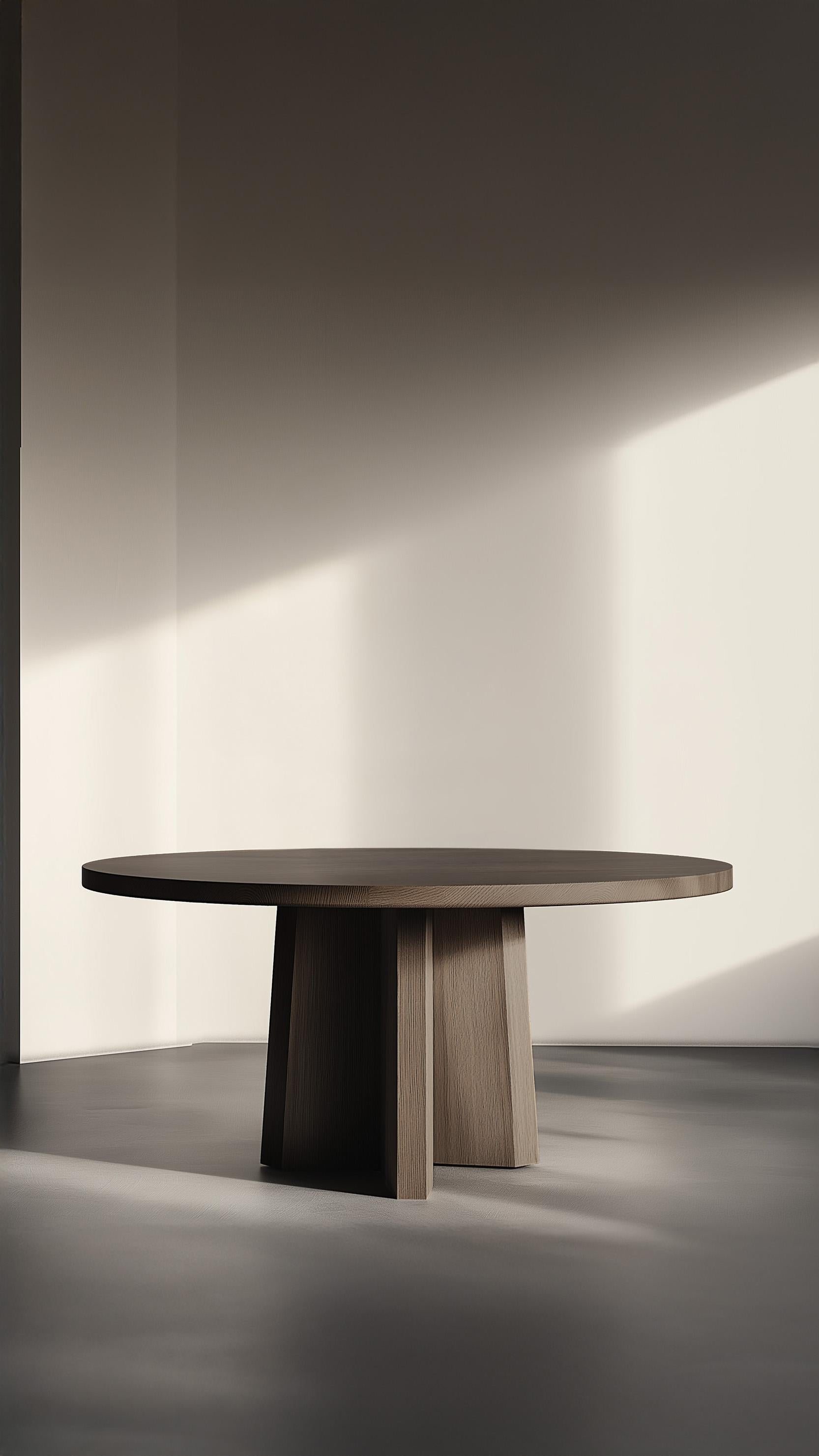 Mexicain Table en bois No29 Scarpa par NONO - Plateau rond massif avec base personnalisable en vente