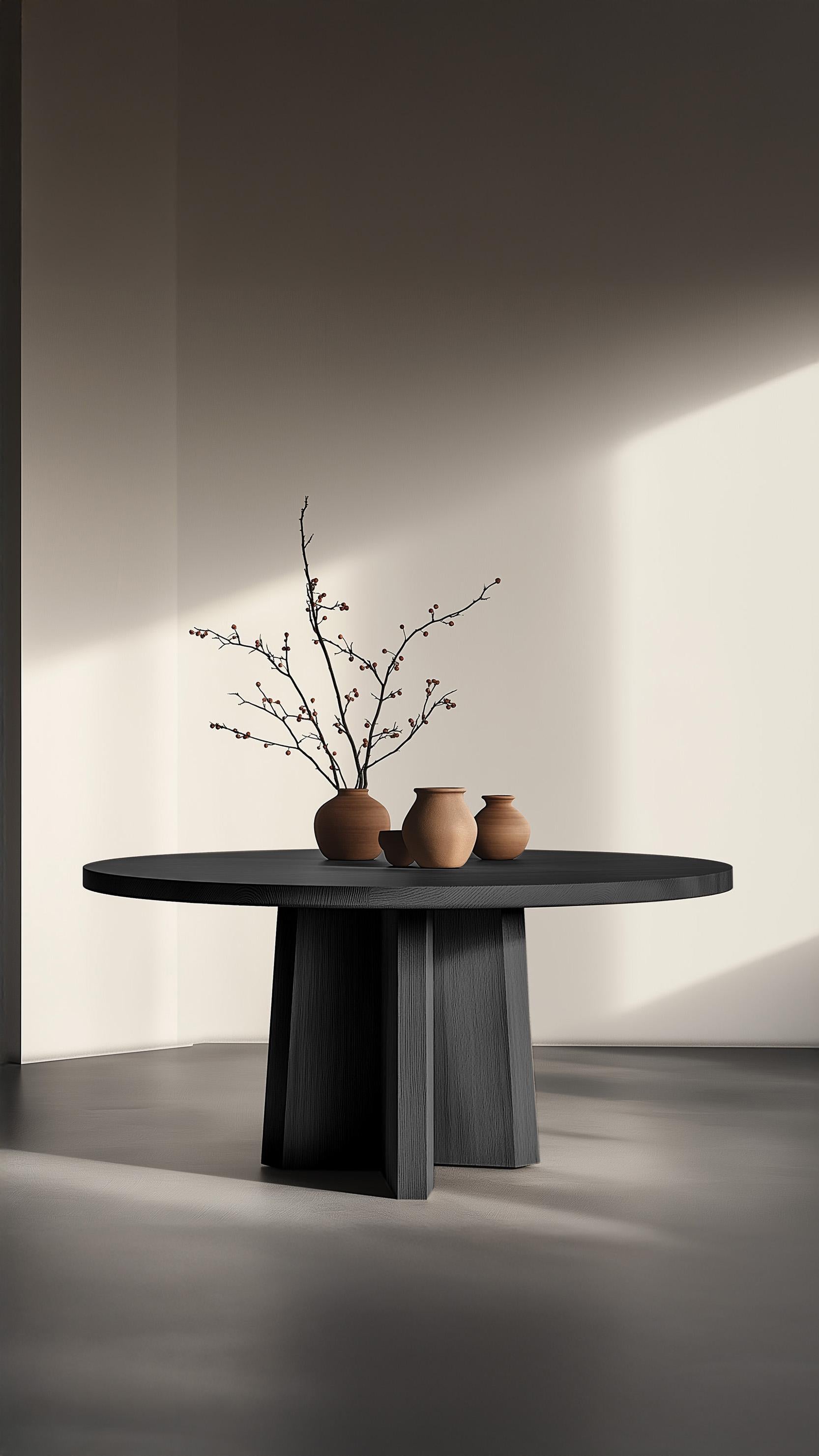 Fait main Table en bois No29 Scarpa par NONO - Plateau rond massif avec base personnalisable en vente