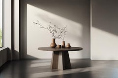 No30 Scarpa Dining Table – Solid Wood Round Top with Sculptural Base