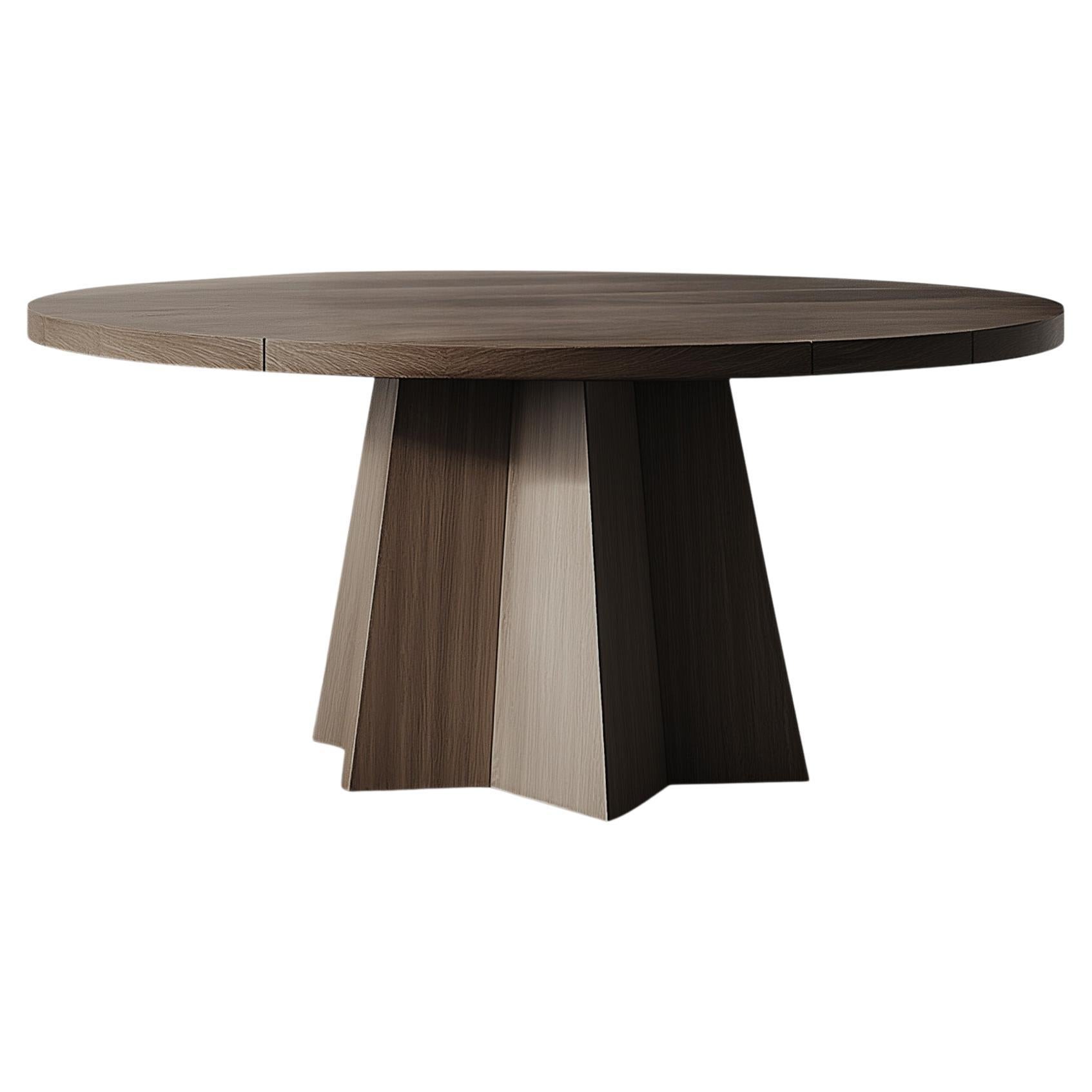 No30 Scarpa Dining Table – Solid Wood Round Top with Sculptural Base