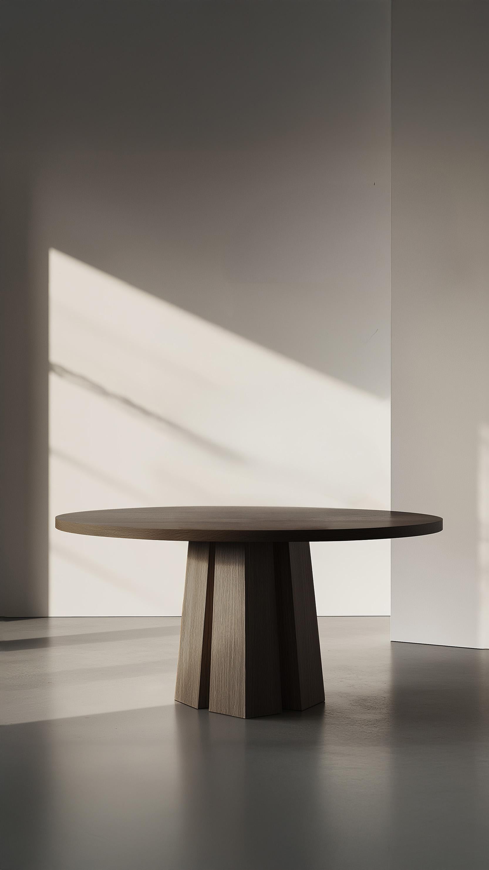 Mexican No31 Scarpa Round Dining Table – Custom Solid Wood Top by Joel Escalona For Sale