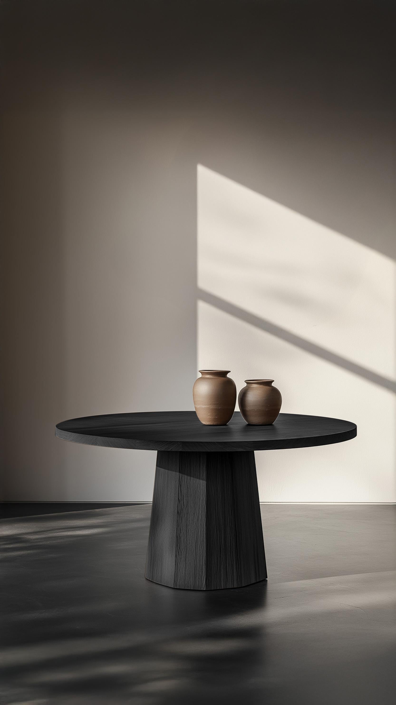 Hand-Crafted No32 Scarpa Table by NONO – Sculptural Cylindrical Base and Round Top For Sale