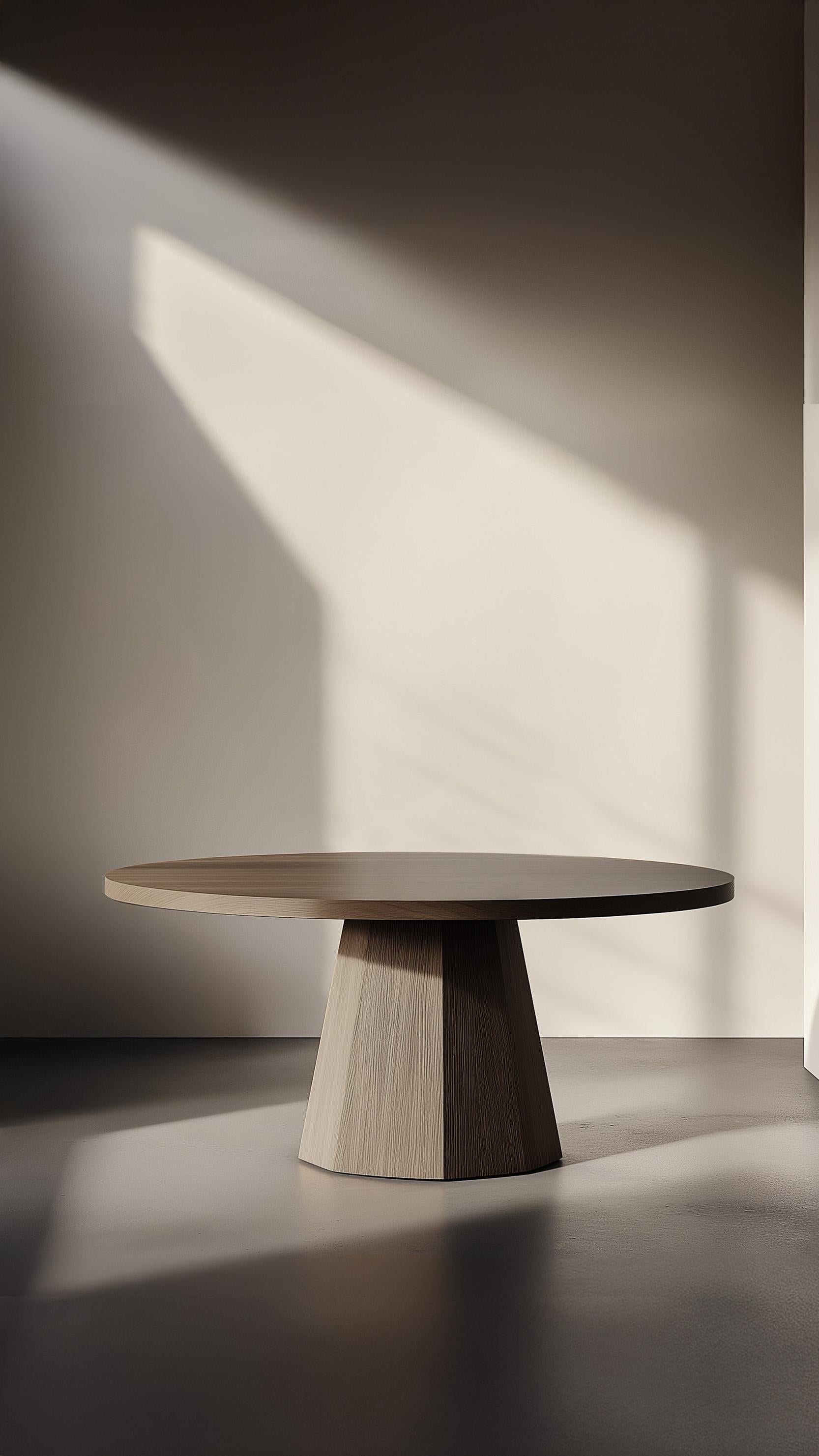 No33 Mesa de Comedor Scarpa - Tapa redonda con base de madera personalizable Joel Escalona Mexicano en venta