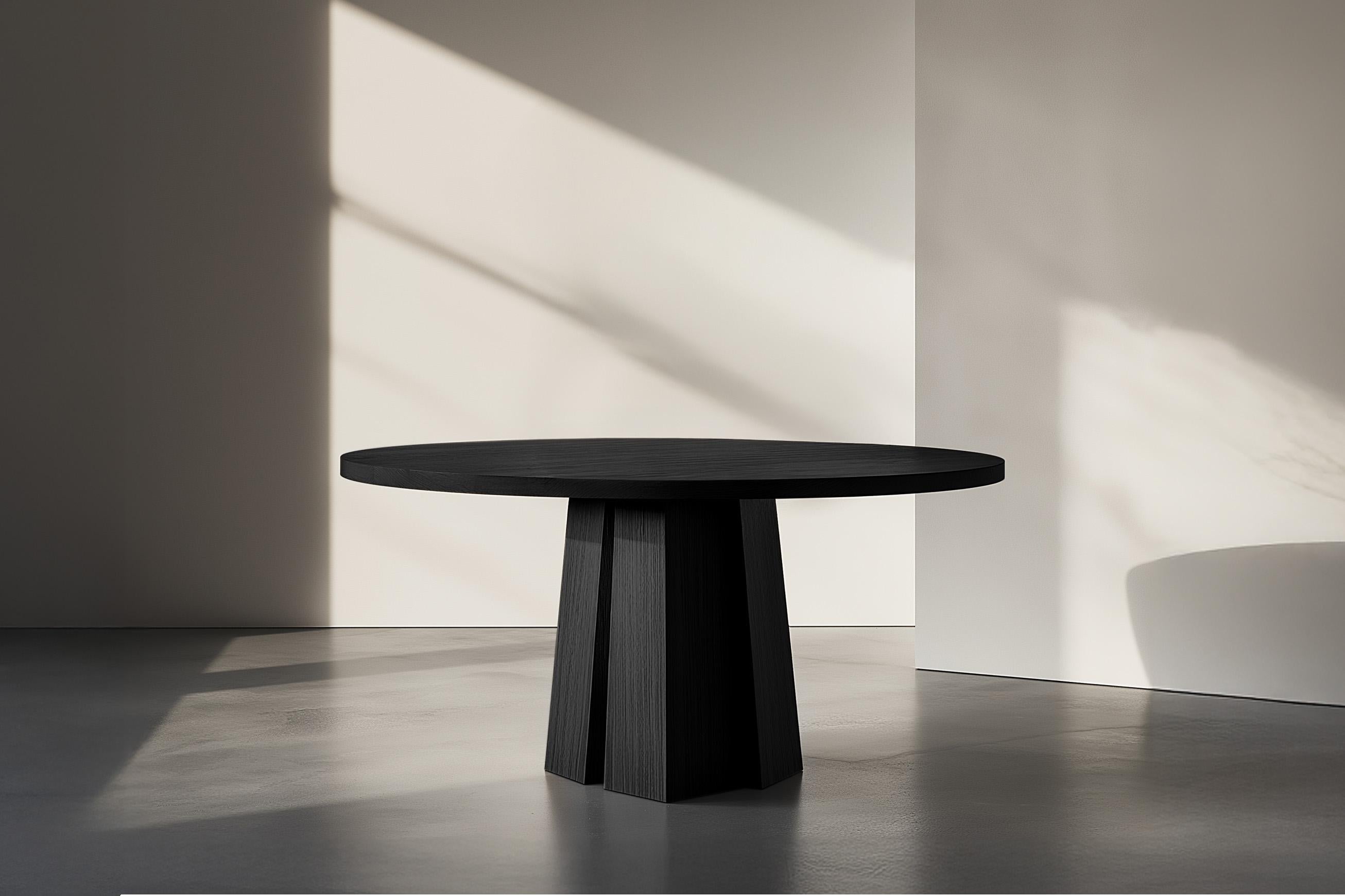 Modern No34 Scarpa Dining Table by NONO – Solid Wood, Round Design, Made to Order For Sale