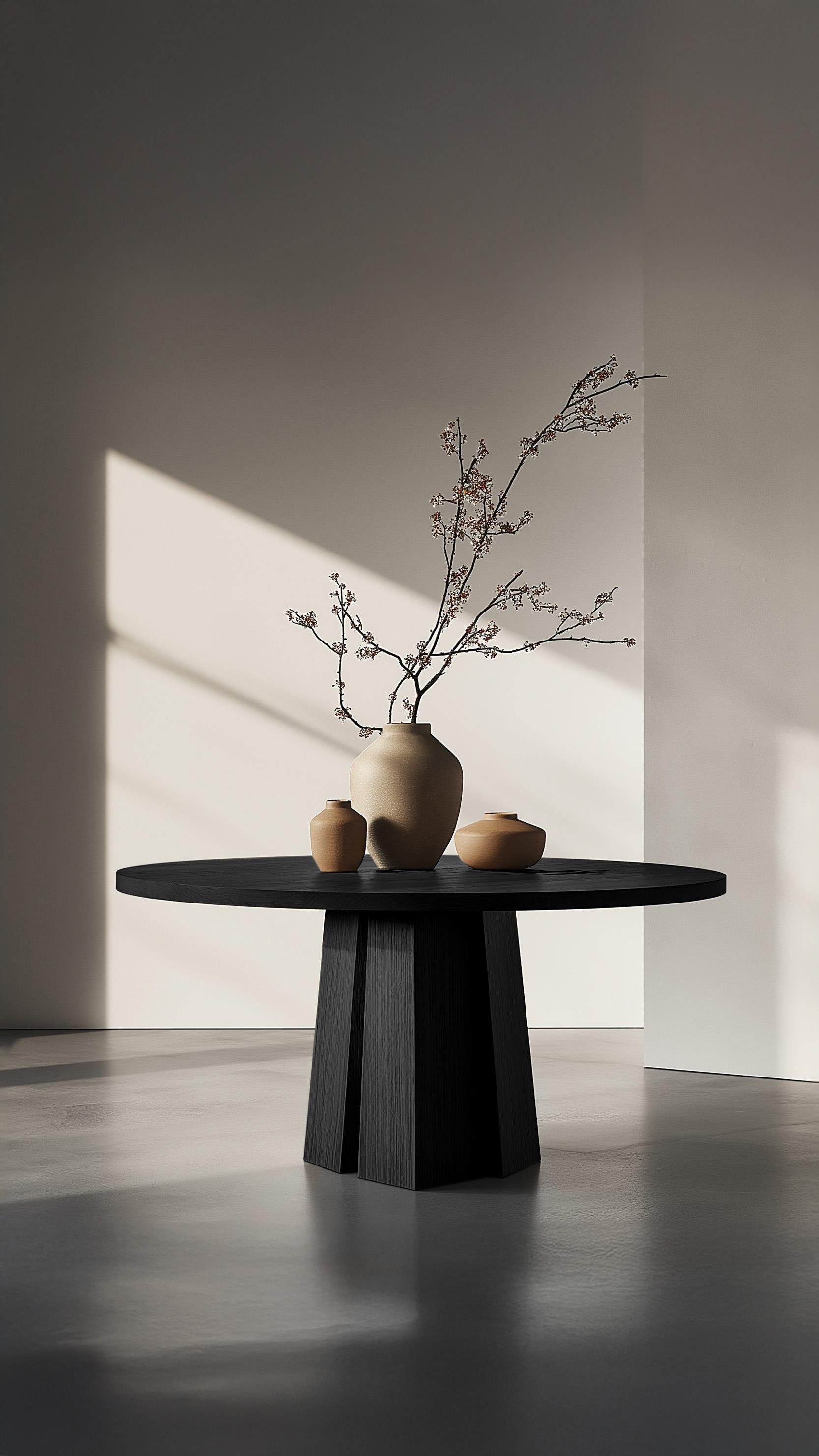Hand-Crafted No34 Scarpa Dining Table by NONO – Solid Wood, Round Design, Made to Order For Sale