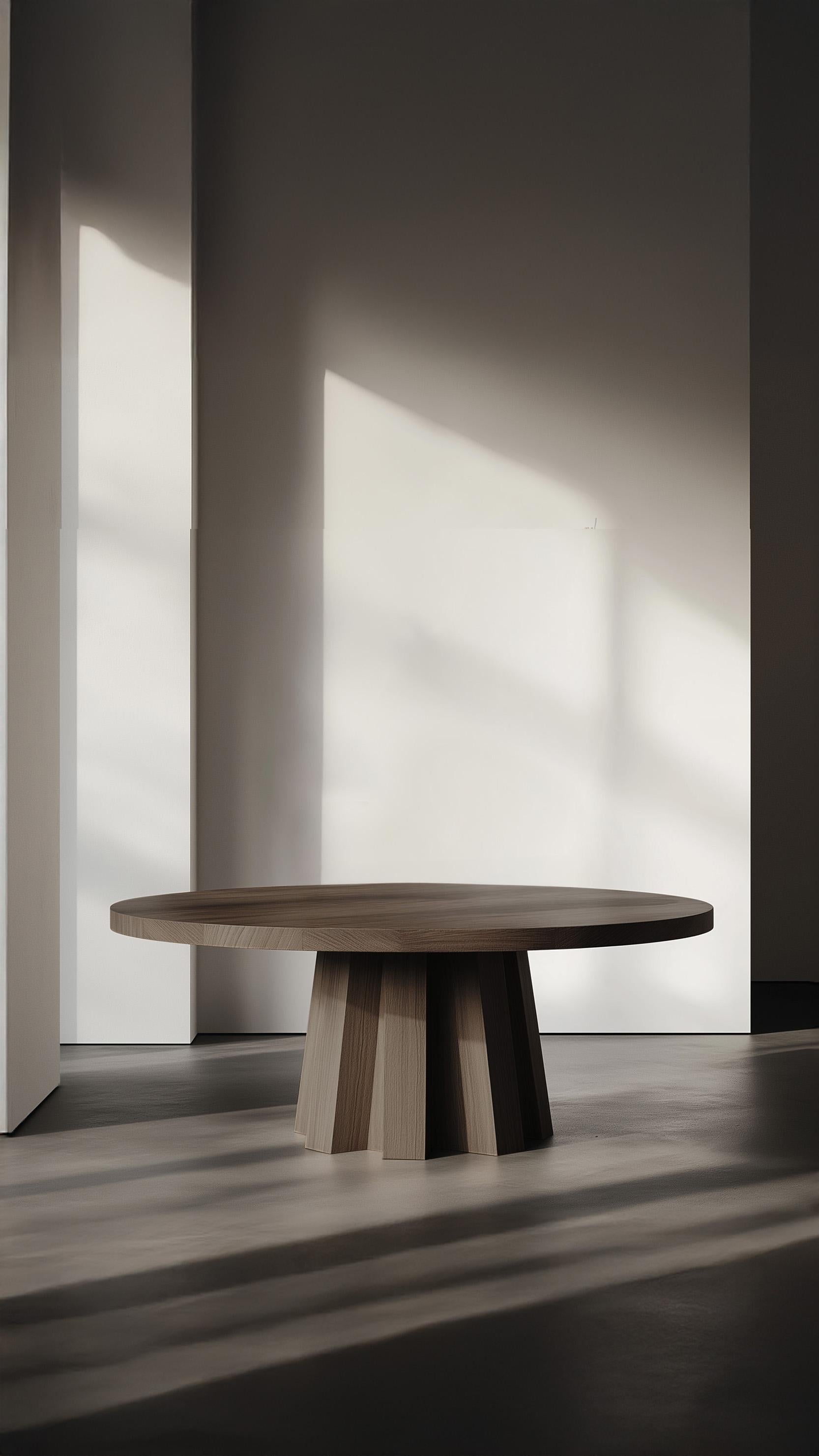 Mexican No36 Scarpa Wooden Dining Table – Sculptural Round Design by NONO For Sale