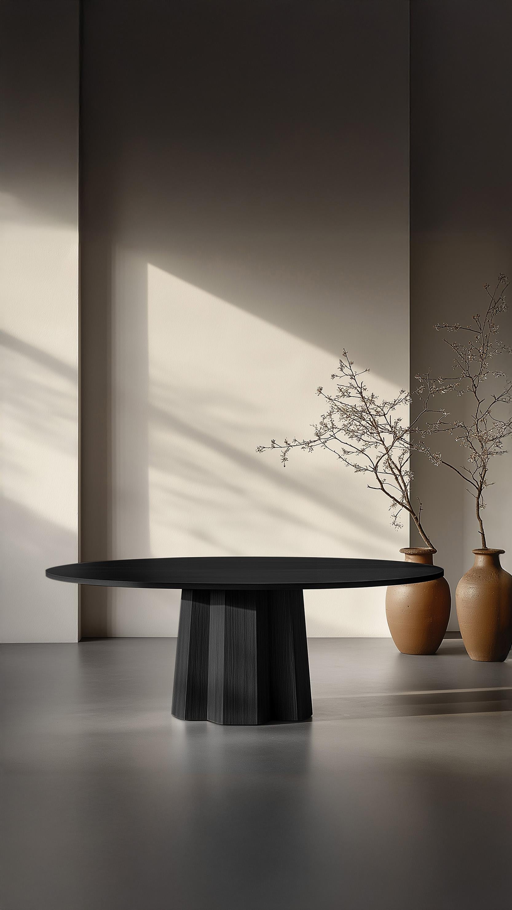Fait main No37 Scarpa Dining Table - Solid Wood with Cylindrical Base by Joel Escalona en vente