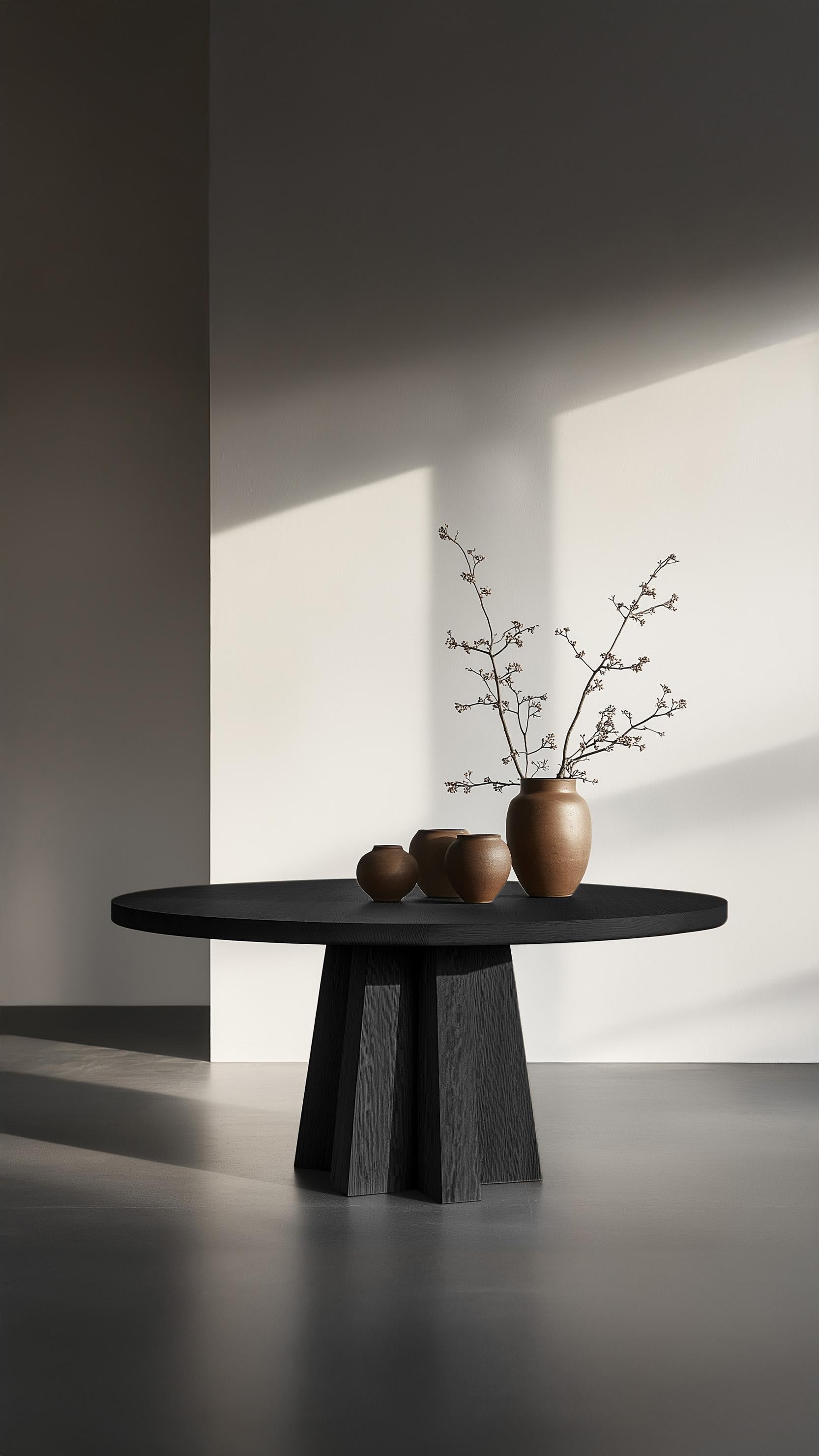Fait main No39 Scarpa Round Dining Table - Cylindrical Sculptural Base by Joel Escalona en vente