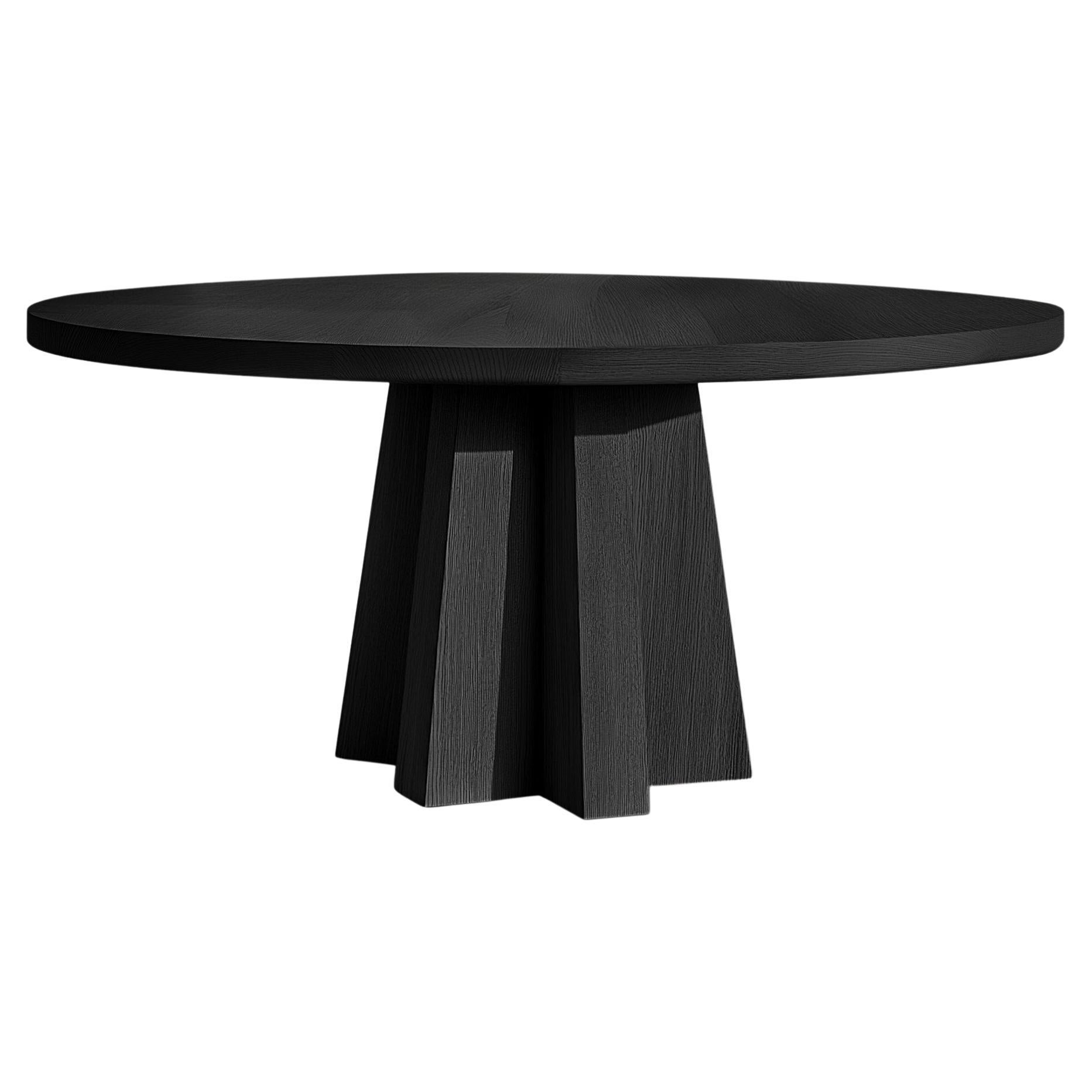 No39 Mesa de comedor redonda Scarpa - Base escultórica cilíndrica by Joel Escalona