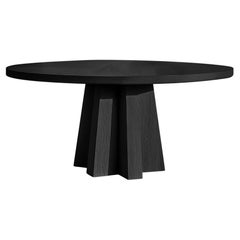 No39 Scarpa Round Dining Table – Cylindrical Sculptural Base by Joel Escalona