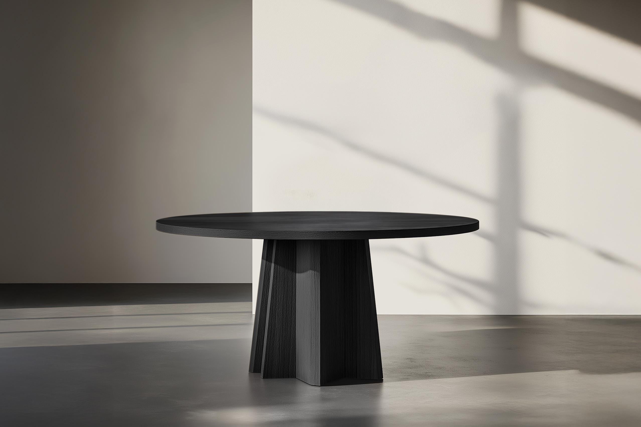 Modern No40 Scarpa Dining Table by NONO – Round Wooden Top with Sculptural Base For Sale