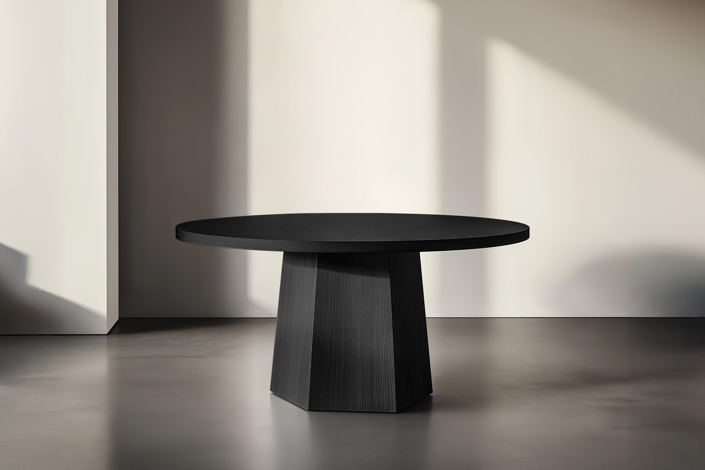 Modern No41 Scarpa Dining Table – Custom Round Top and Solid Wooden Base Joel Escalona For Sale