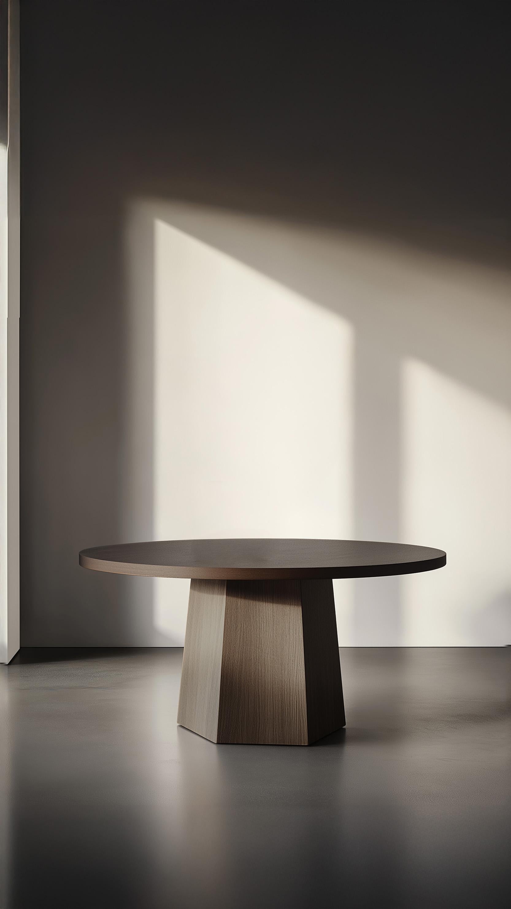 Mexican No41 Scarpa Dining Table – Custom Round Top and Solid Wooden Base Joel Escalona For Sale