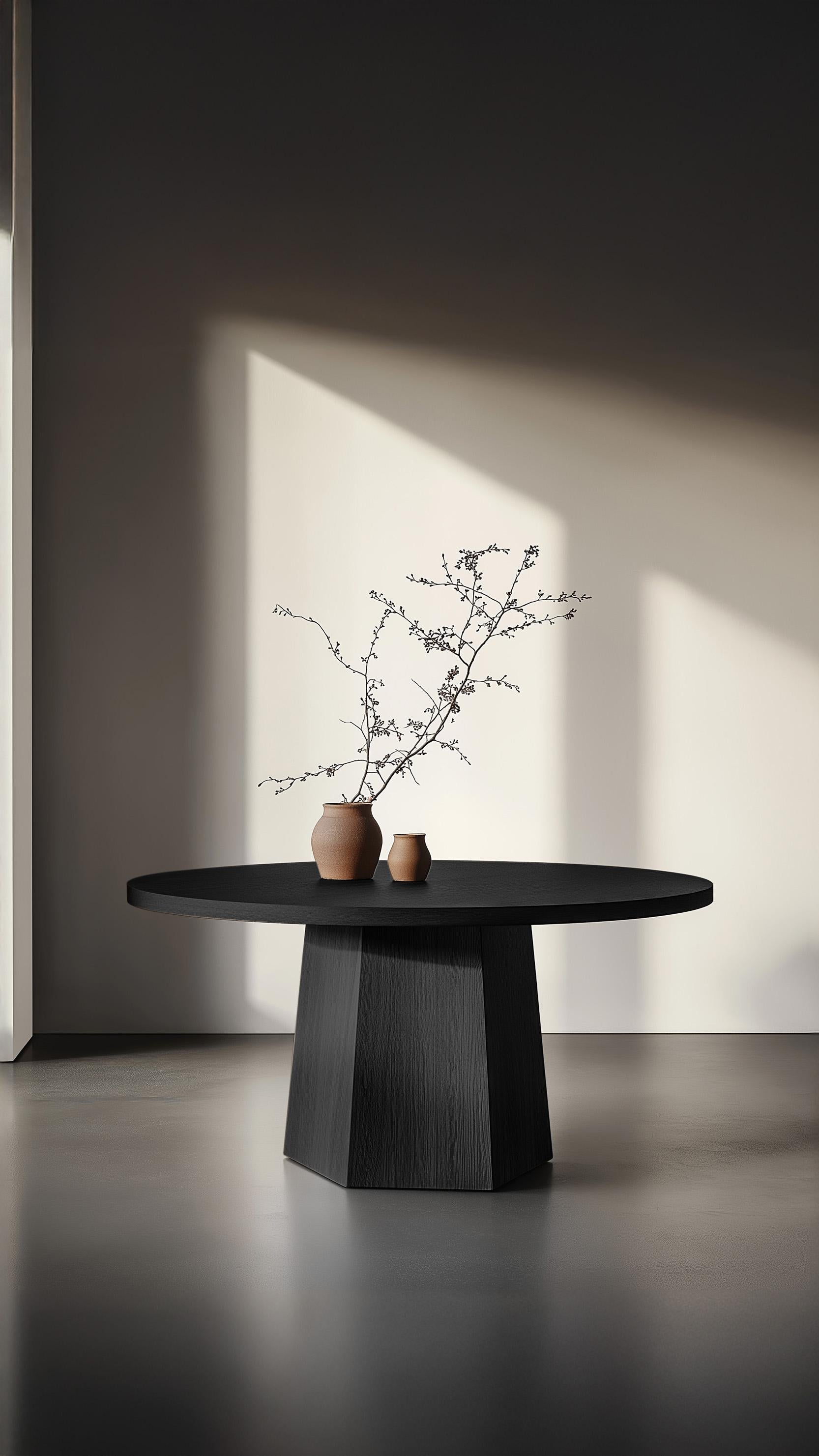 Hand-Crafted No41 Scarpa Dining Table – Custom Round Top and Solid Wooden Base Joel Escalona For Sale