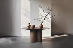 No43 Scarpa Tavolo da pranzo - Piano rotondo in legno massiccio con forma scultorea di Joel Esc