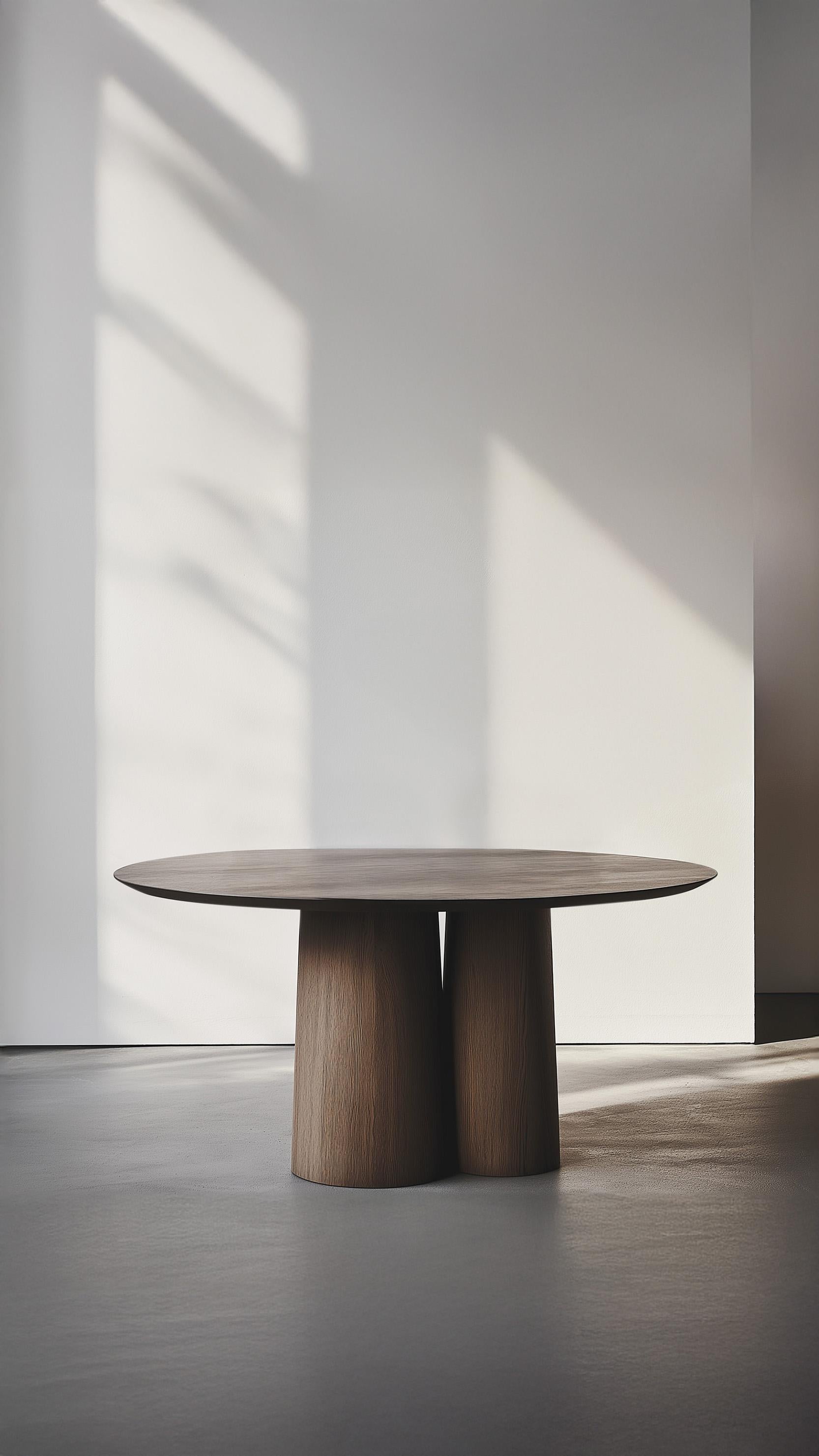 Mexican No43 Scarpa Dining Table – Round Solid Wood Top with Sculptural Form by Joel Esc For Sale