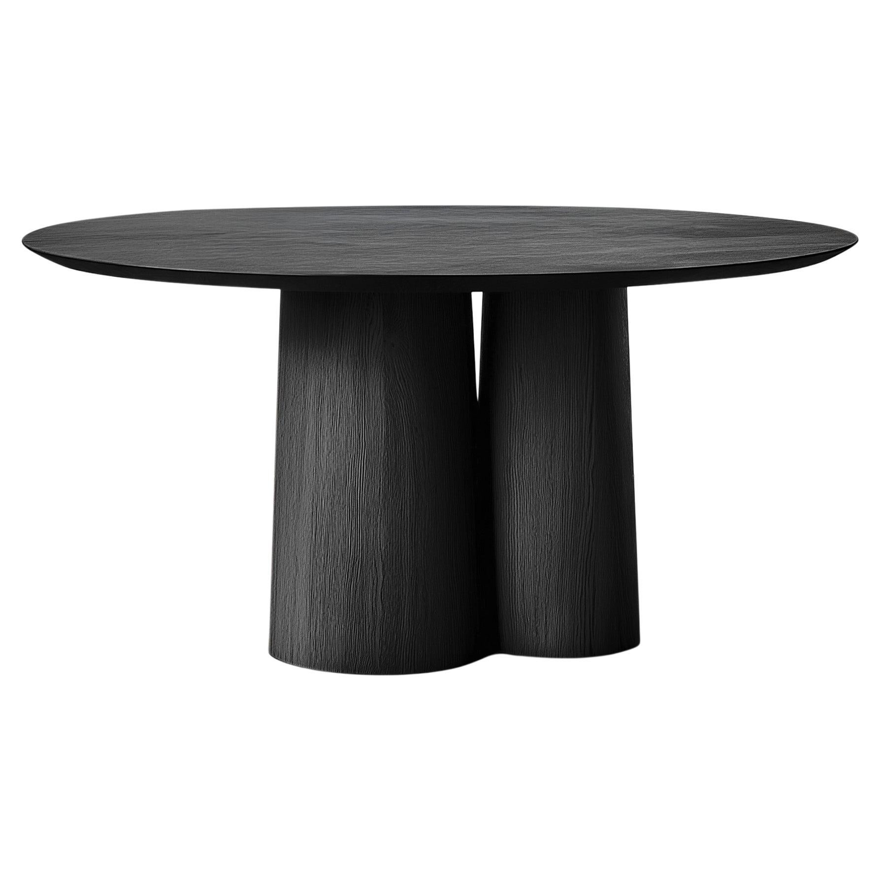 No43 Scarpa Dining Table – Round Solid Wood Top with Sculptural Form by Joel Esc
