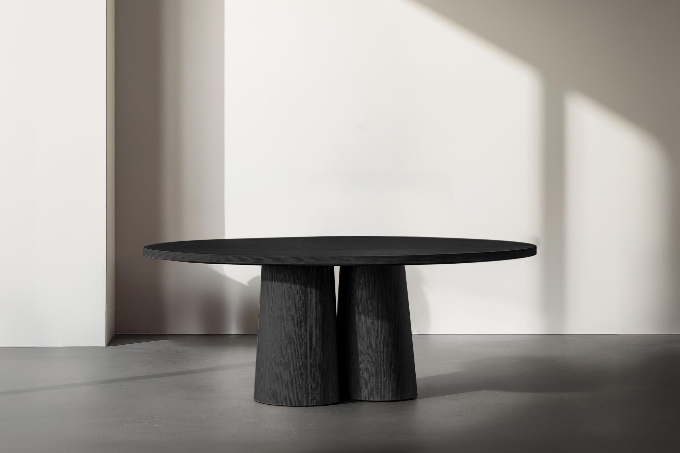 Moderne No44 Scarpa Table by NONO - Base cylindrique et plateau de salle à manger rond en bois en vente
