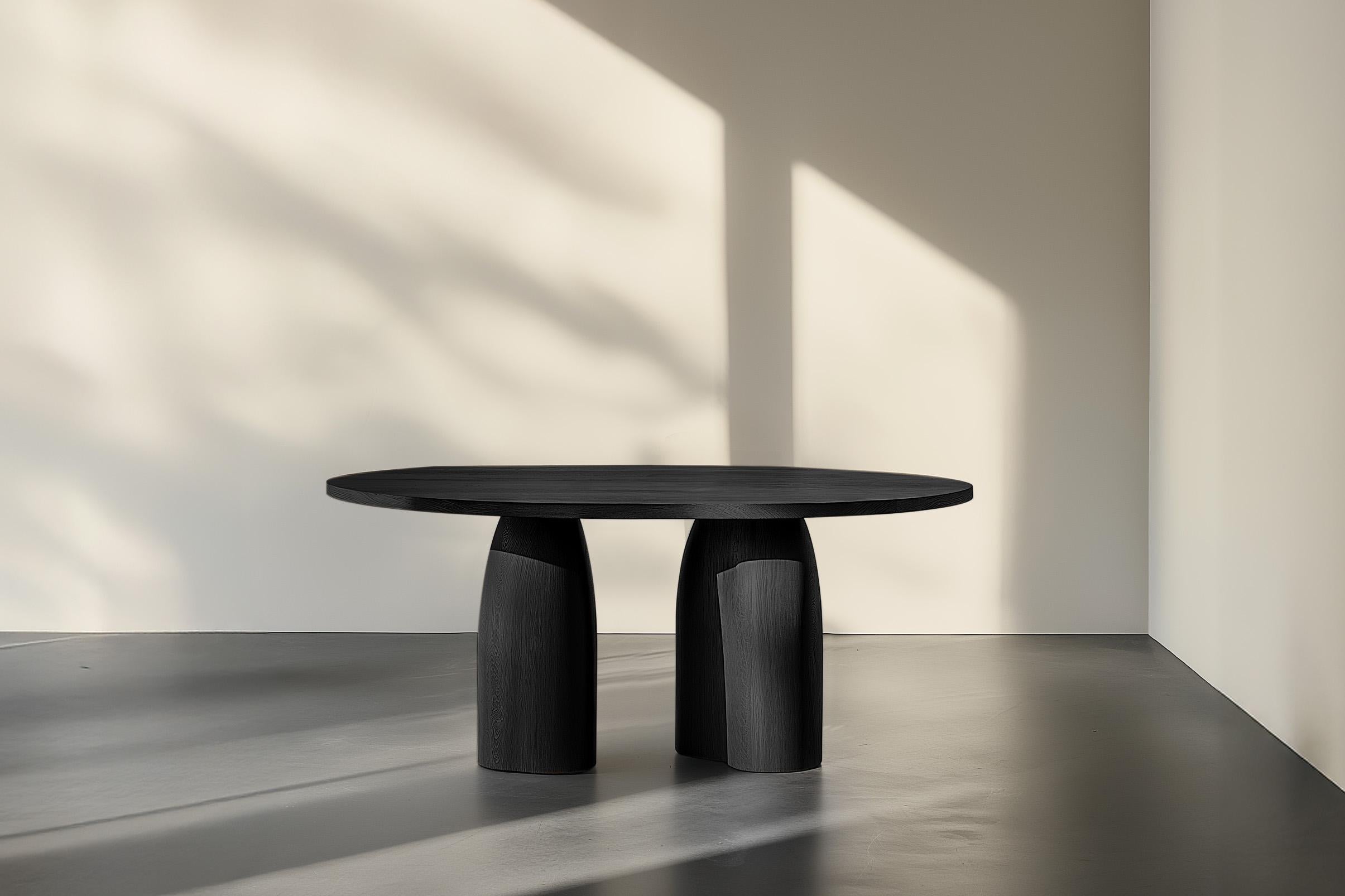 Modern No45 Scarpa Dining Table – Solid Wood Round Dining Table by Joel Escalona For Sale