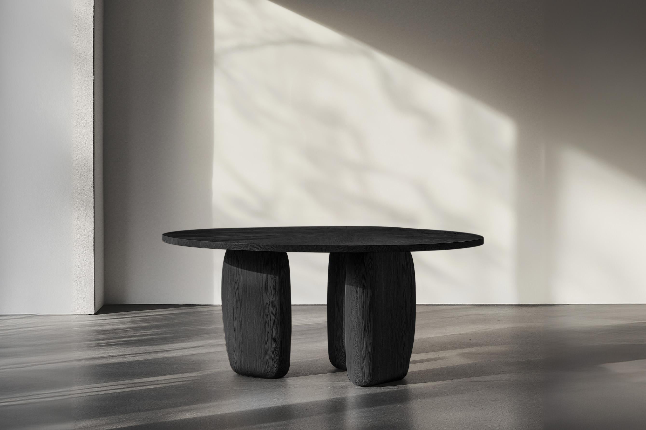 Moderne No46 Scarpa Wooden Table by NONO - Sculptural Customizable Round Design en vente