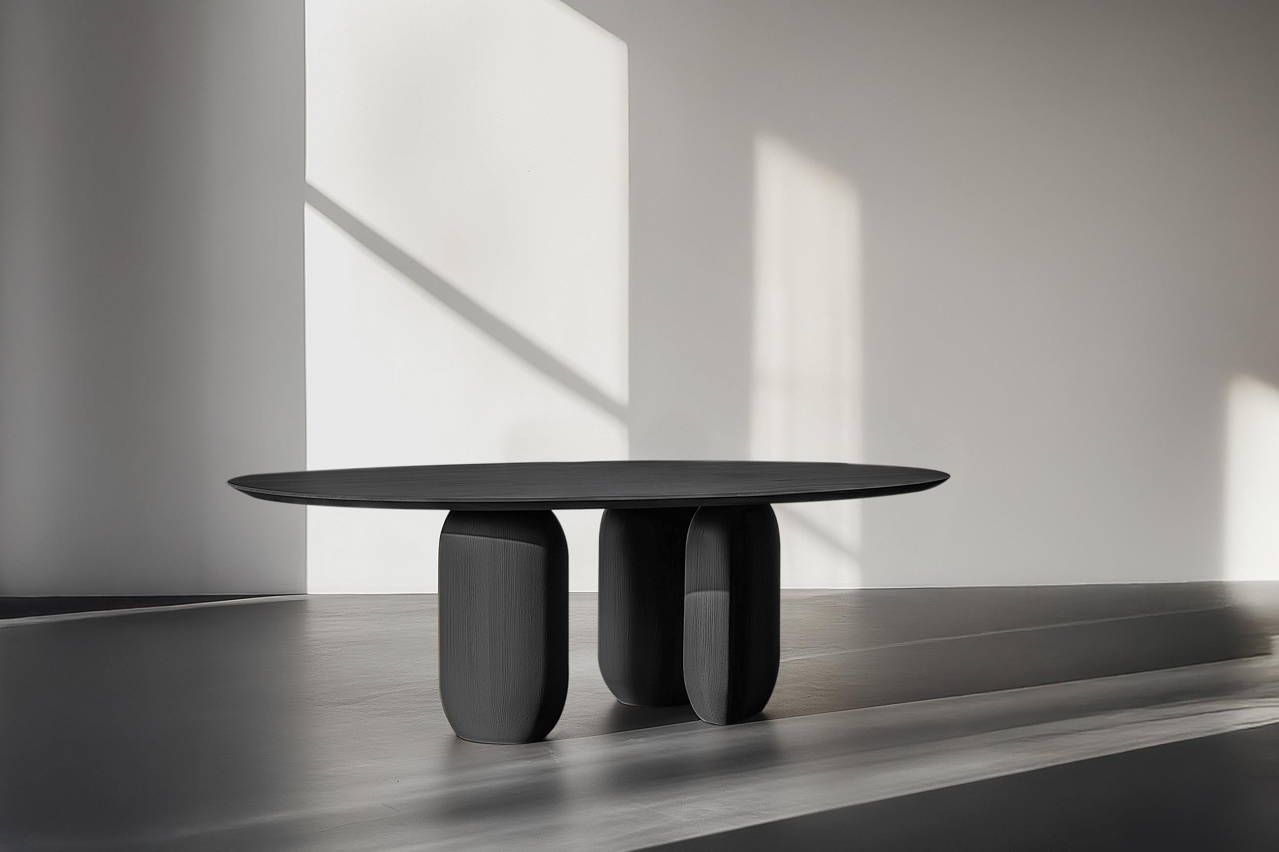 Modern No48 Scarpa Table by NONO – Customizable Round Dining Top with Cylindrical Base For Sale