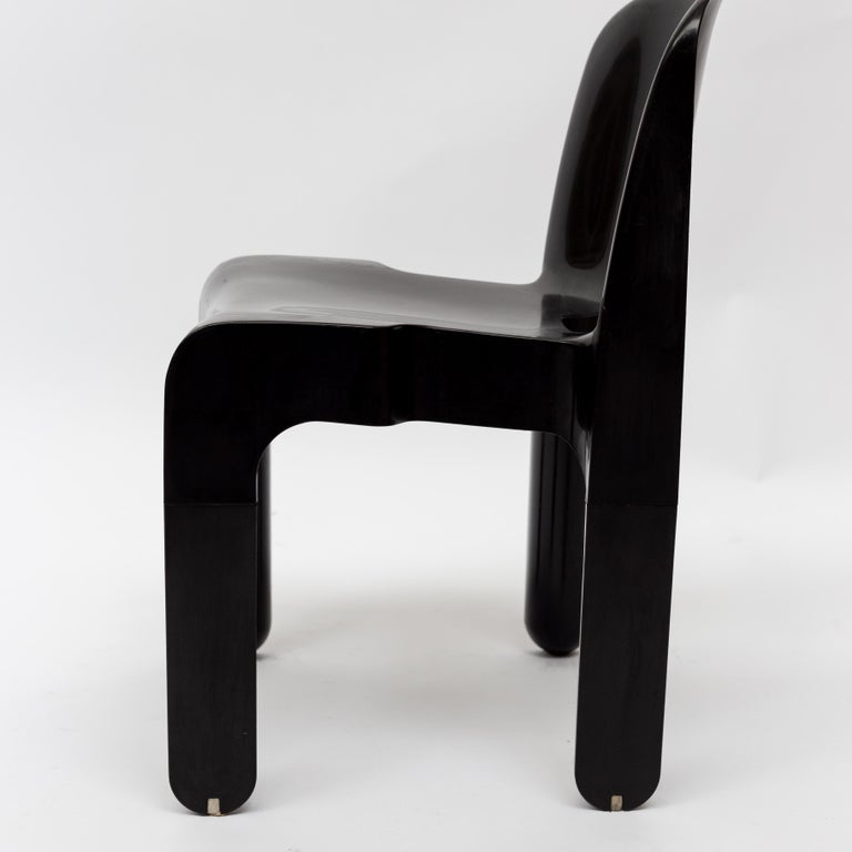 No.4867 Universale Black Plastic Chairs By Joe Colombo For Kartell, 1967 at  1stDibs | black kartell chair, kartell black chair, kartell plastic chairs