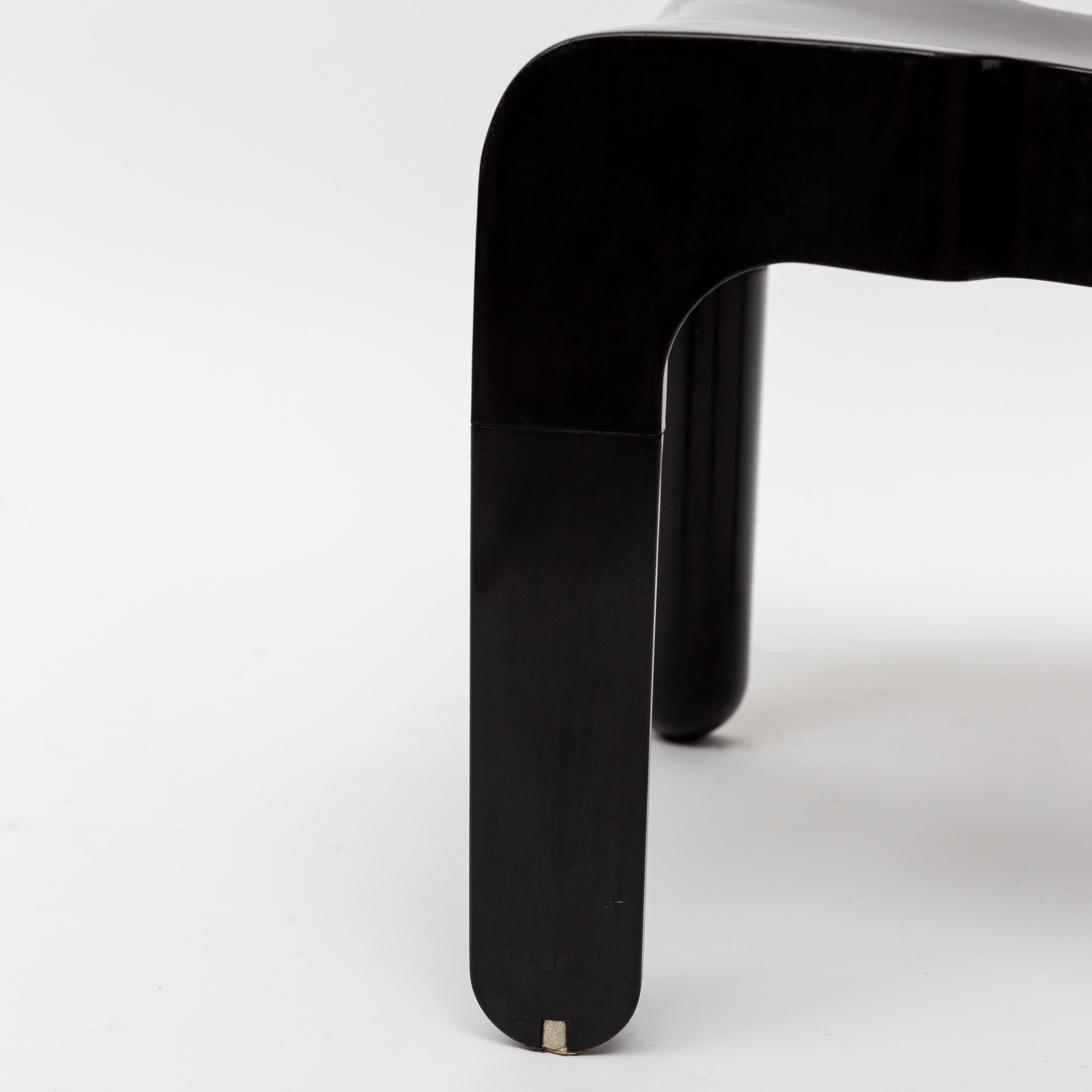 Italian No.4867 Universale Black Plastic Chairs By Joe Colombo For Kartell, 1967