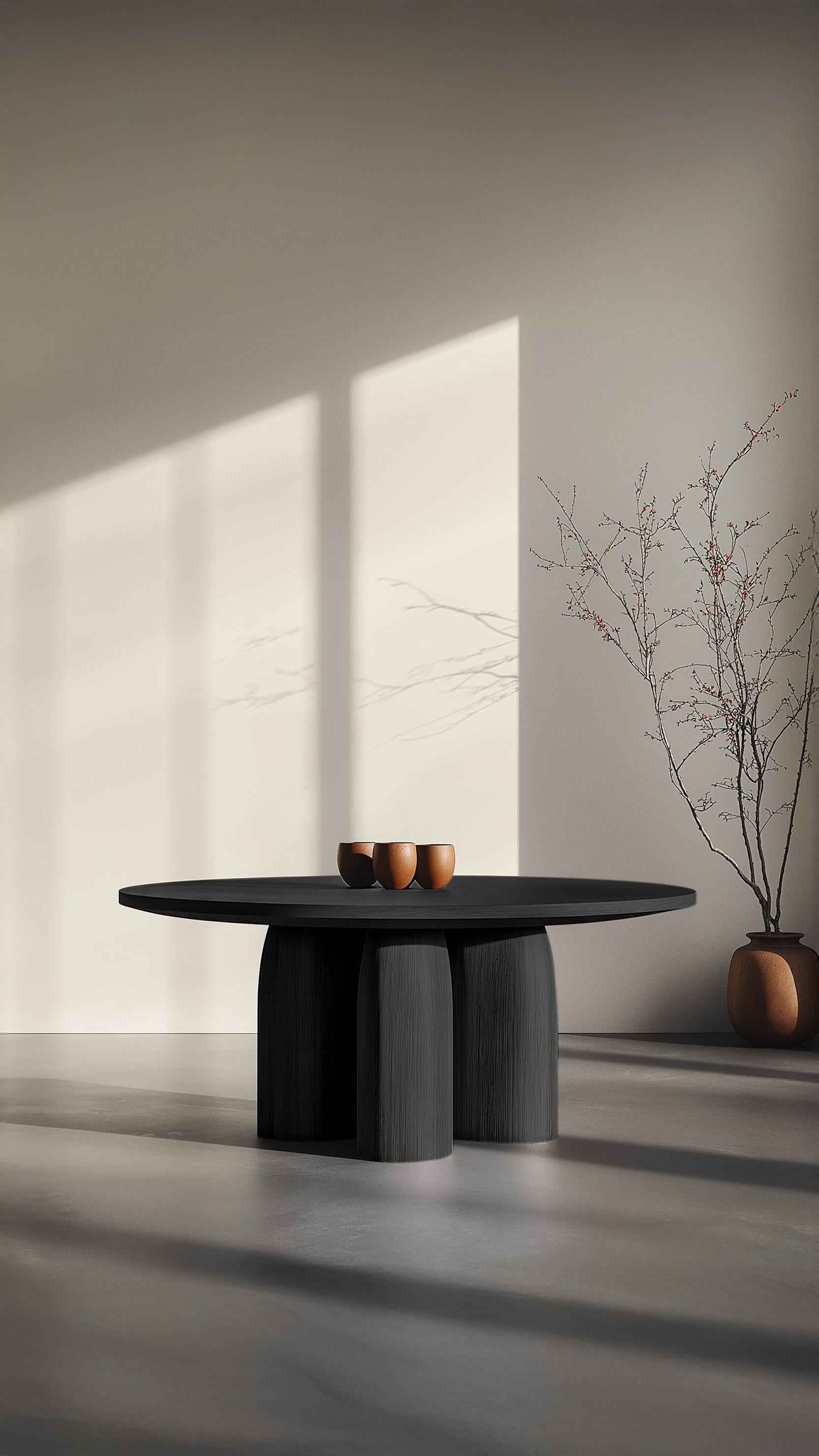 Fait main No49 Scarpa Dining Table - Solid Wood with Round Top by Joel Escalona en vente