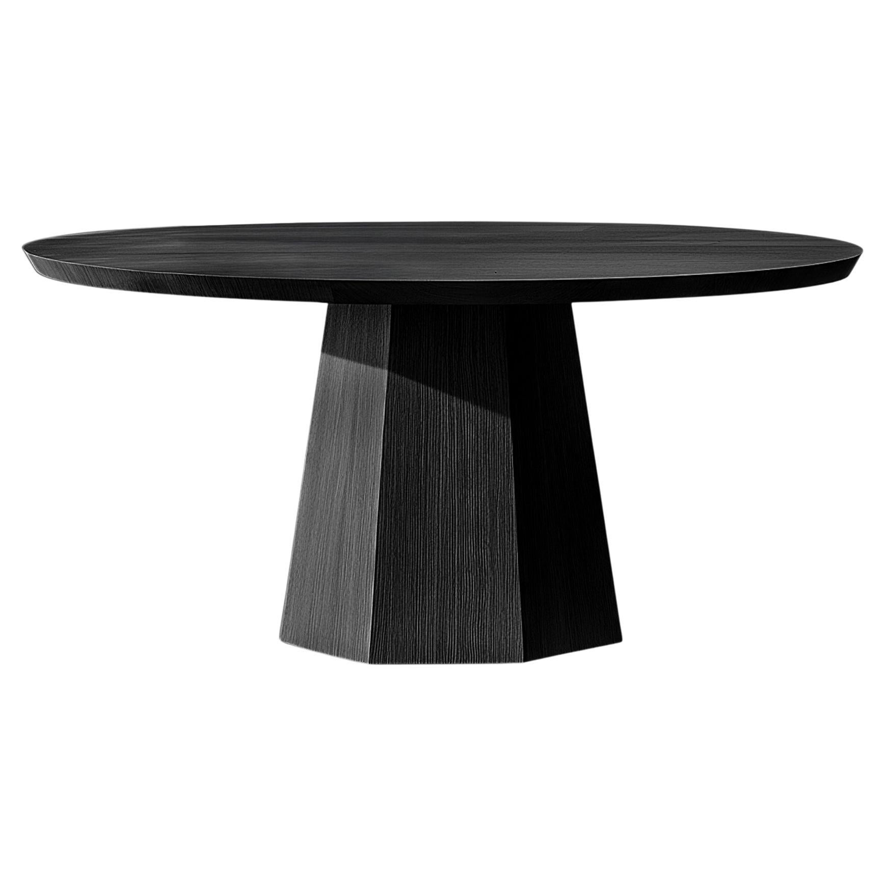Mesa No5 Scarpa - Mesa de comedor redonda de madera maciza con base cilíndrica by Joel E