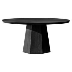 No5 Scarpa Table – Round Solid Wood Dining Table with Cylindrical Base by Joel E