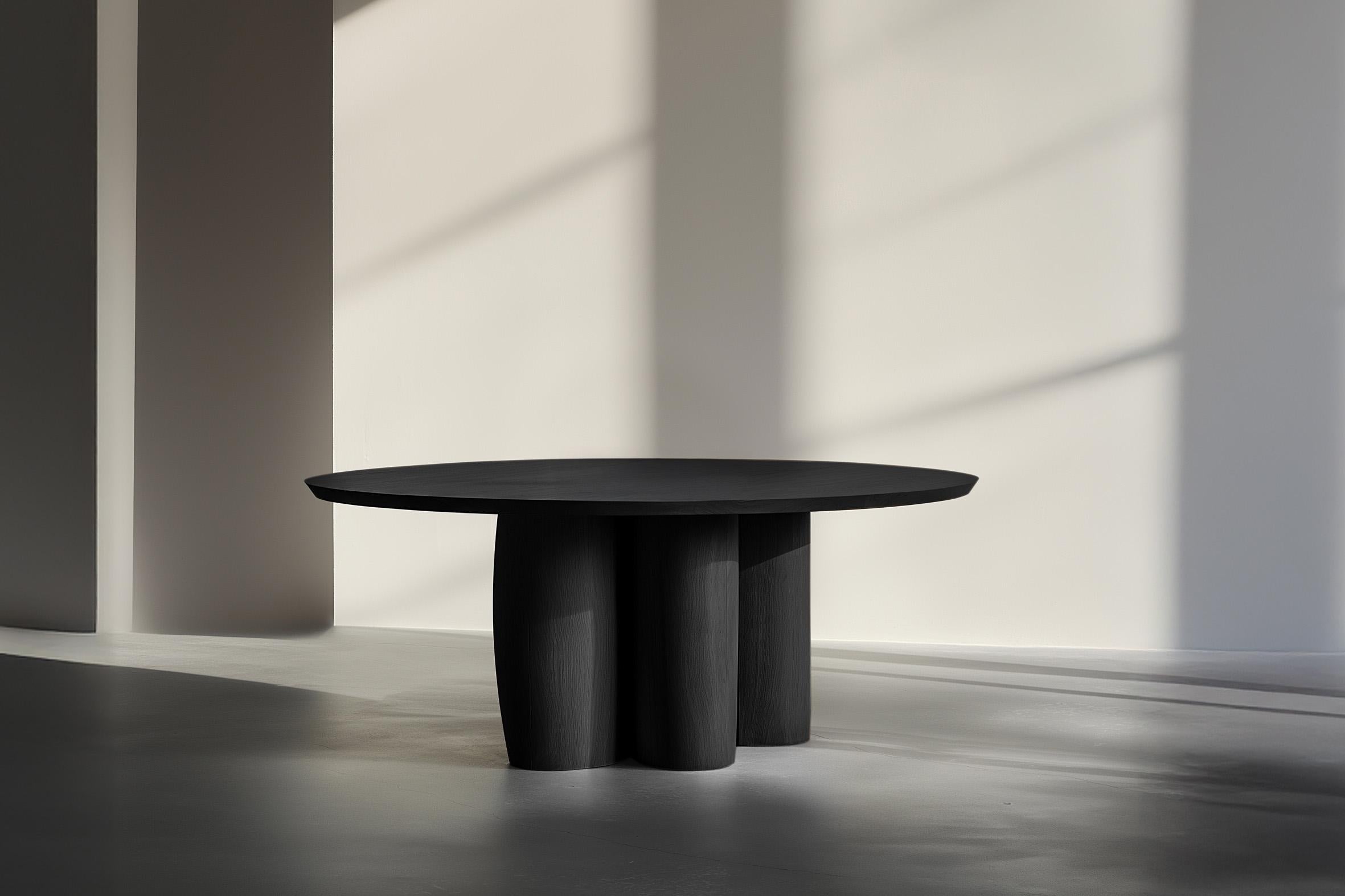 Moderne Table No50 Scarpa par NONO - Plateau rond et base en bois au design sculptural en vente