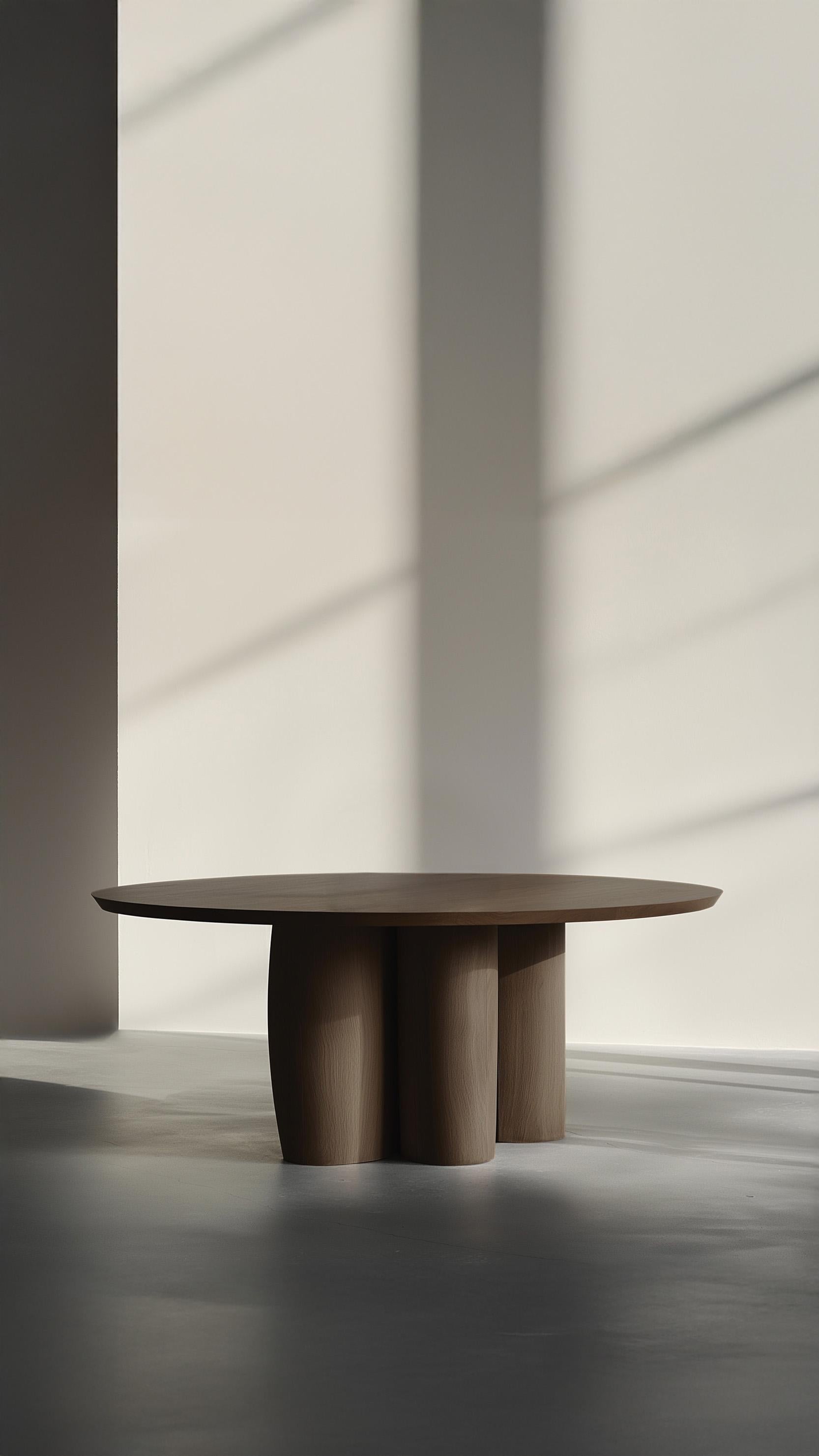 Mexicain Table No50 Scarpa par NONO - Plateau rond et base en bois au design sculptural en vente