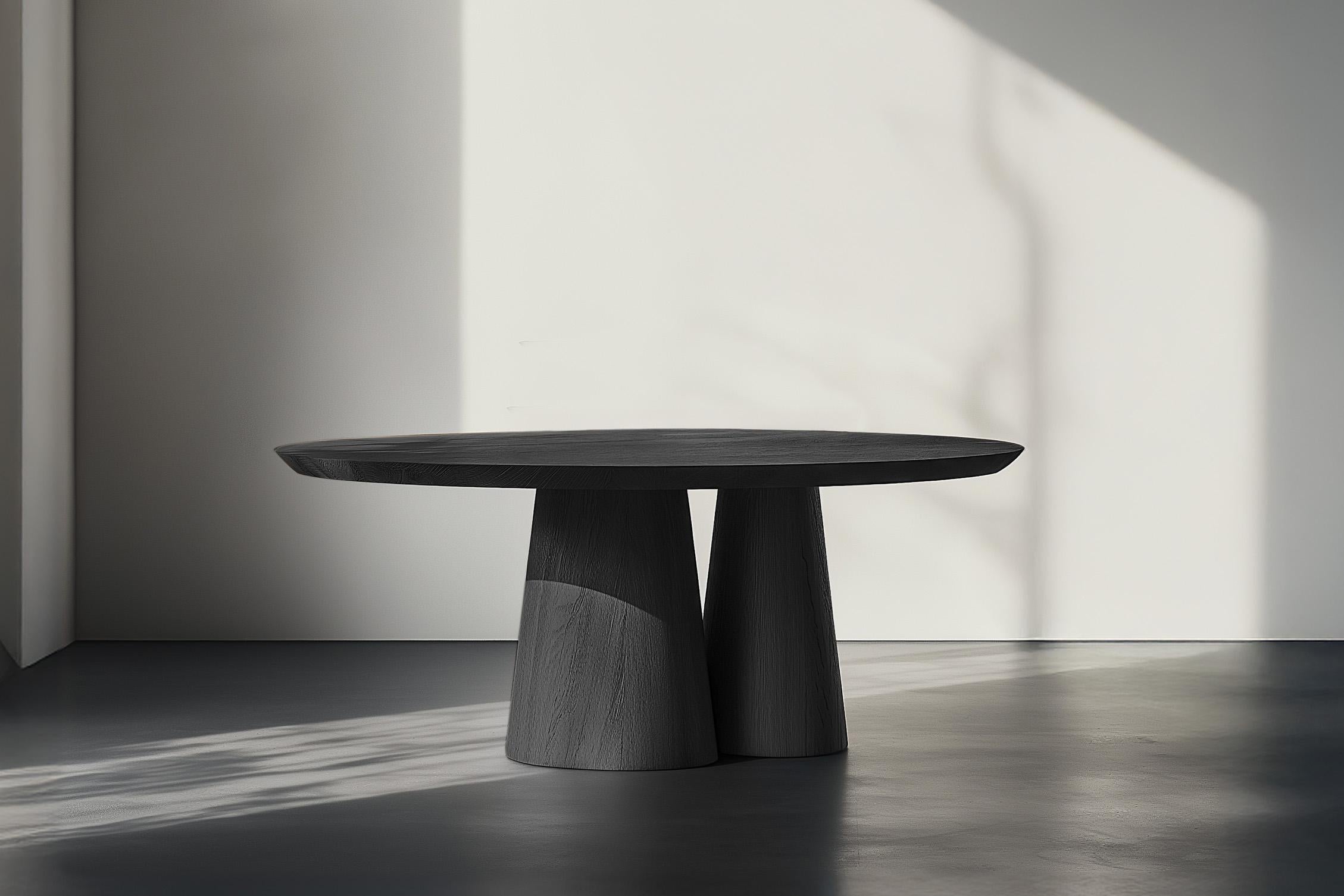 Modern No51 Scarpa Dining Table – Custom Round Solid Wood Top by Joel Escalona For Sale