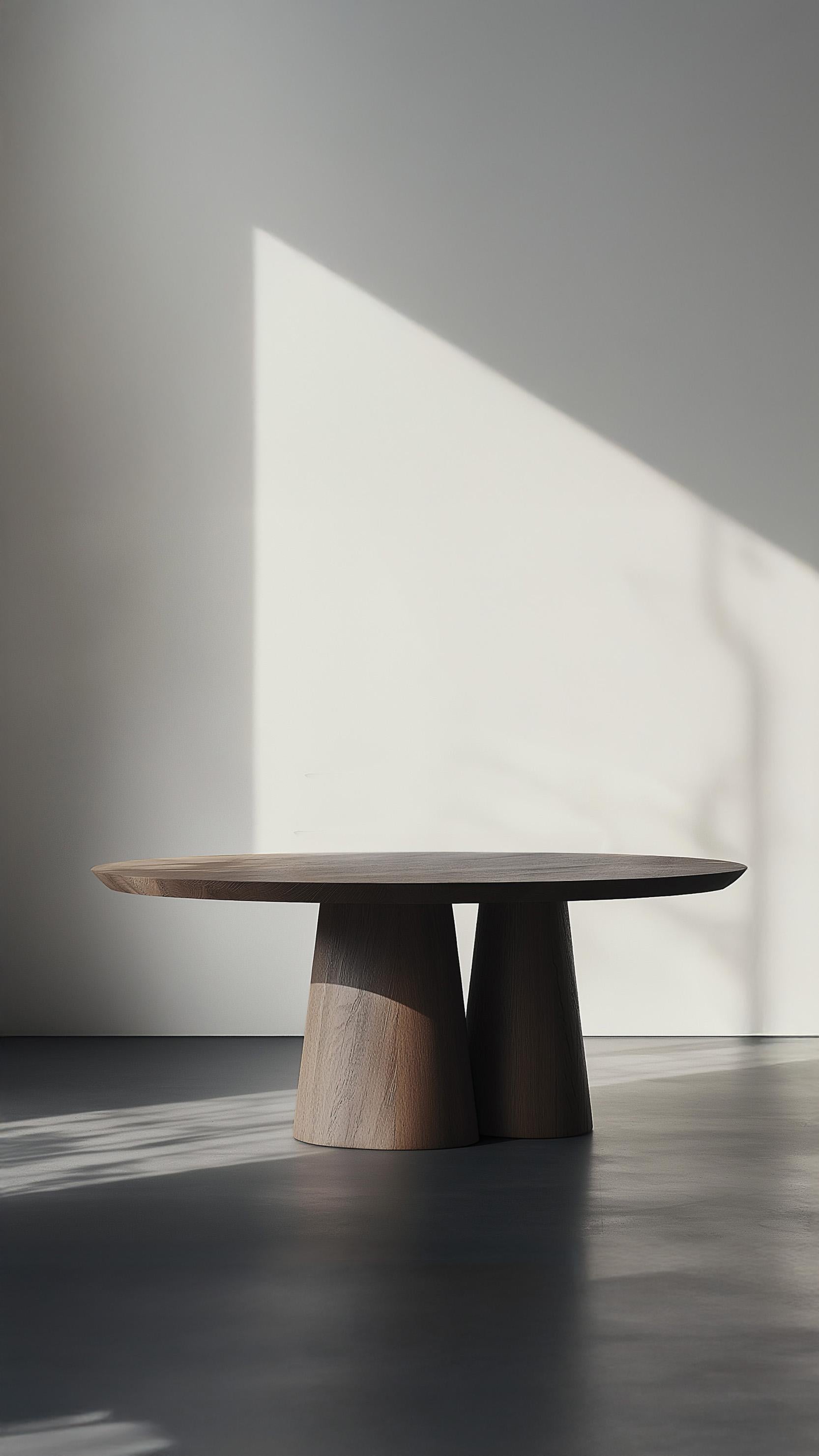 Mexican No51 Scarpa Dining Table – Custom Round Solid Wood Top by Joel Escalona For Sale