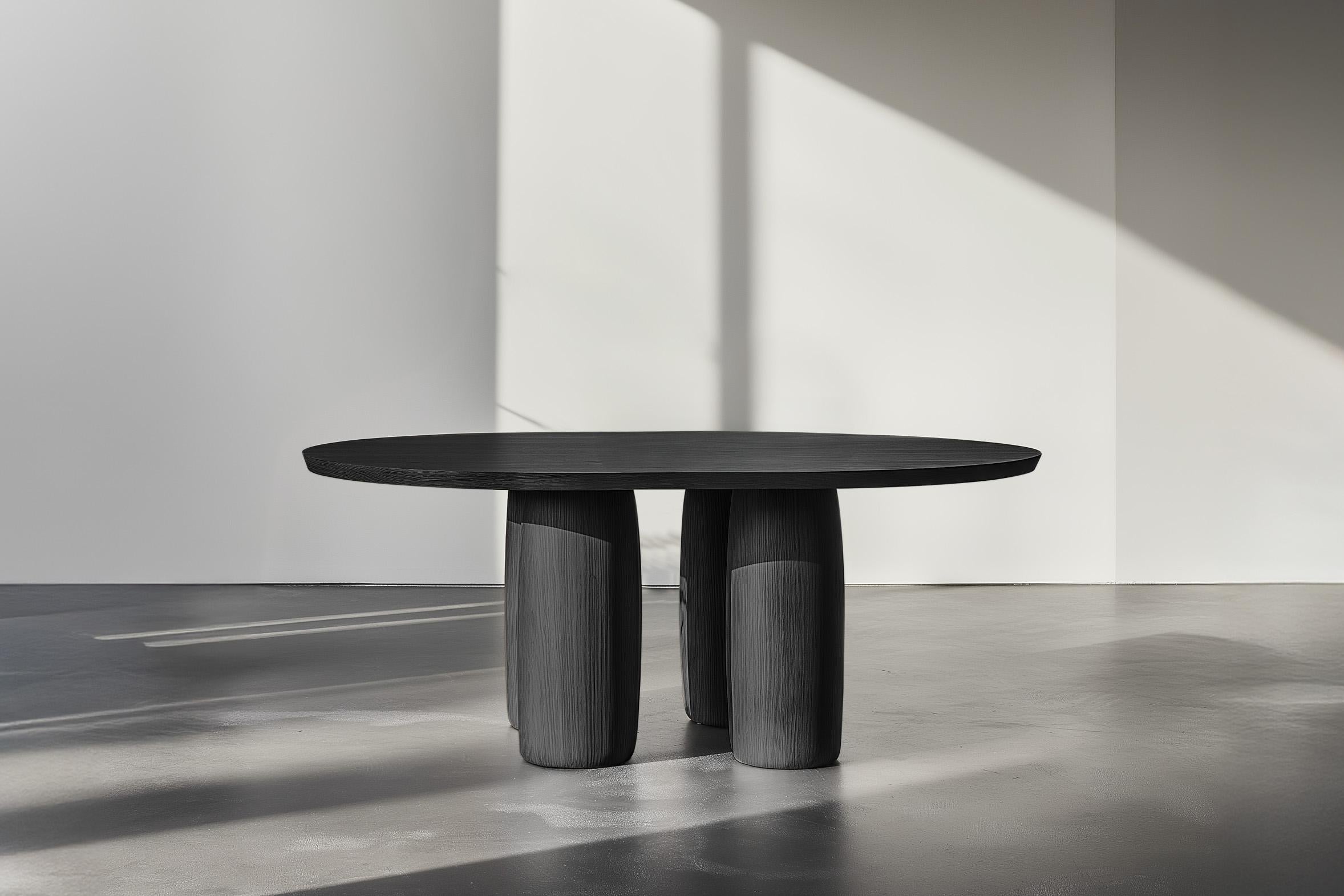Modern No53 Scarpa Dining Table – Made-to-Order Solid Wood Round Design Joel Escalona For Sale