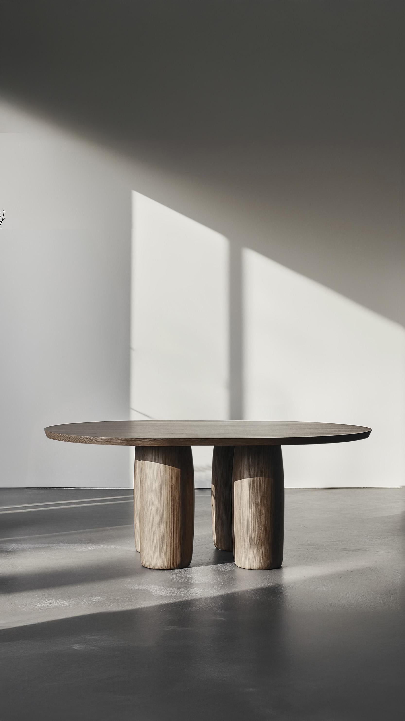 Mexican No53 Scarpa Dining Table – Made-to-Order Solid Wood Round Design Joel Escalona For Sale