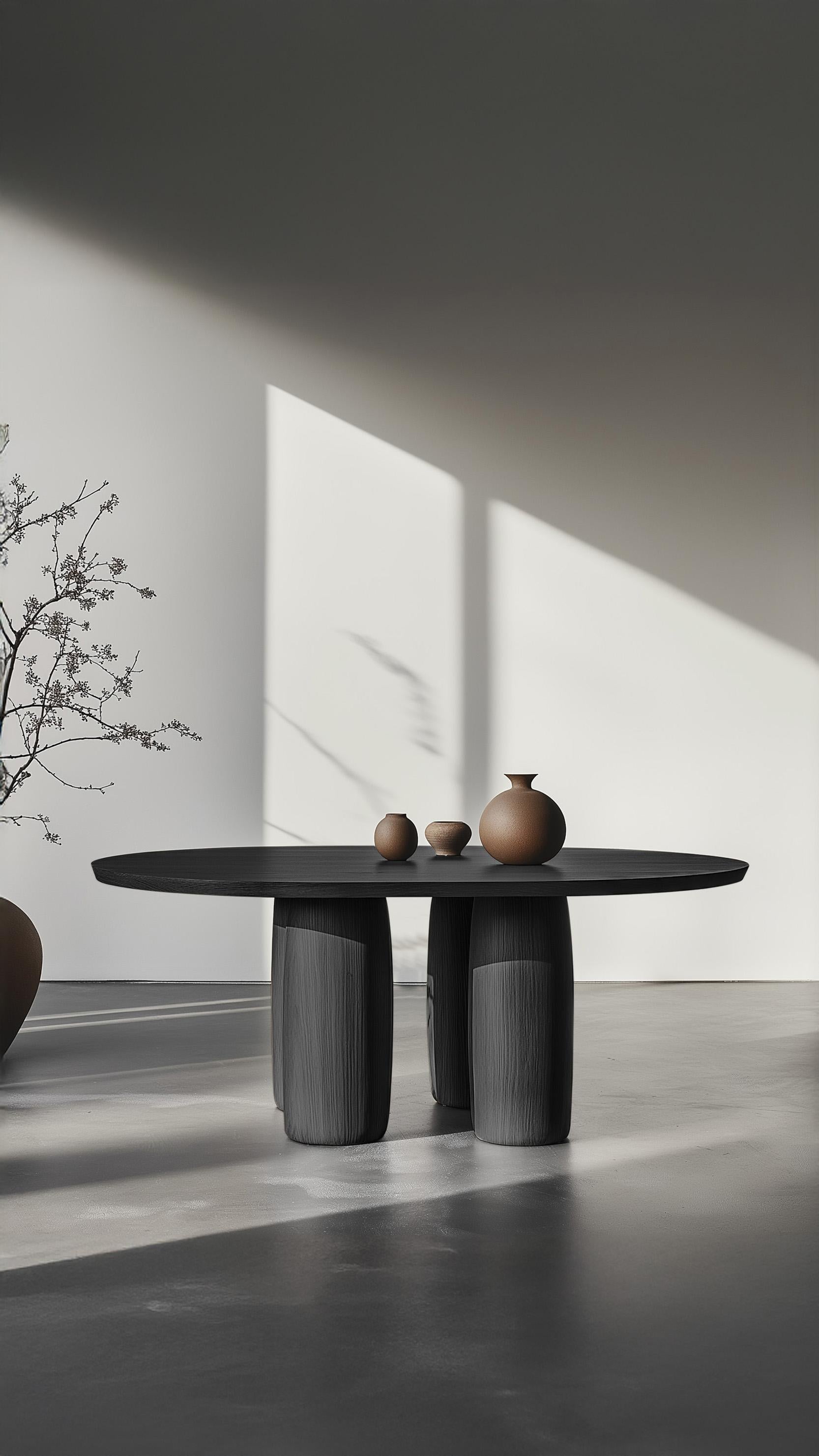 Hand-Crafted No53 Scarpa Dining Table – Made-to-Order Solid Wood Round Design Joel Escalona For Sale