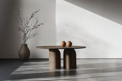 No54 Scarpa Wooden Table by NONO – Round Top with Sculptural Solid Base