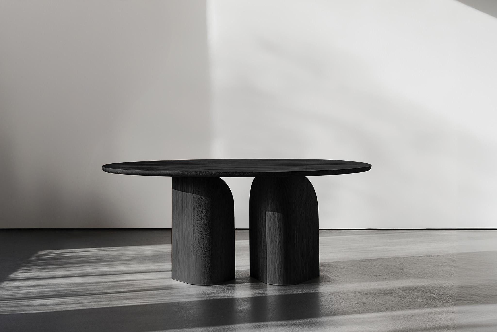 Moderne No54 Scarpa Wooden Table by NONO - Round Top with Sculptural Solid Base (Table en bois Scarpa No54 par NONO - Plateau rond avec base solide sculpturale) en vente