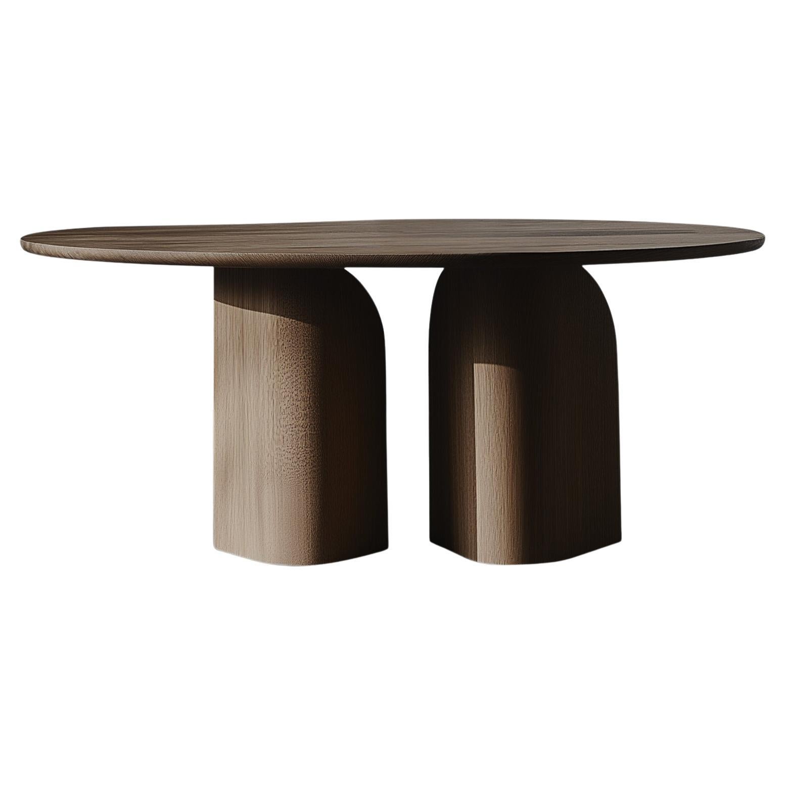 No54 Scarpa Wooden Table by NONO – Round Top with Sculptural Solid Base