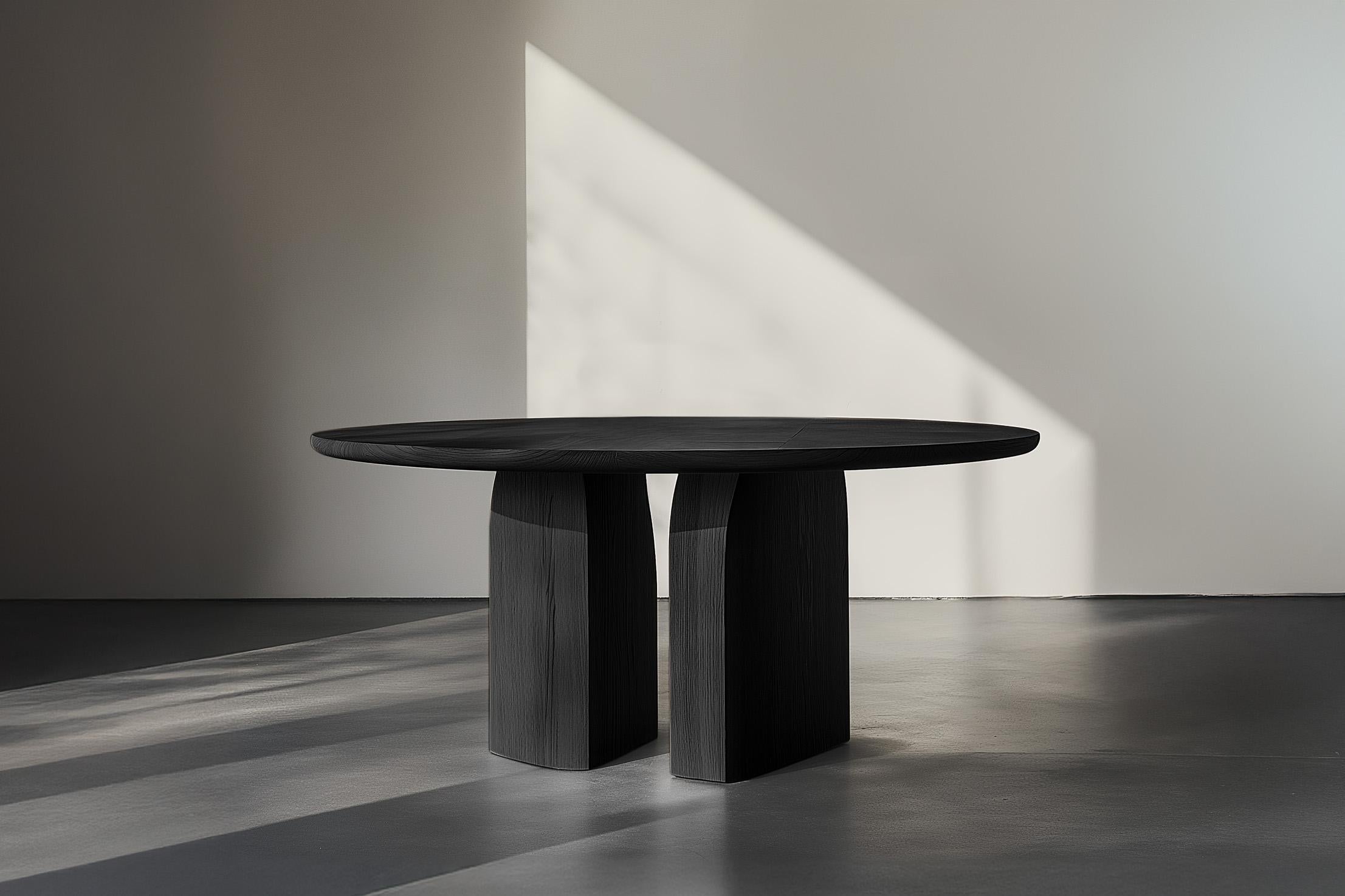Modern No55 Scarpa Table – Custom Solid Wood Round Top by Joel Escalona For Sale