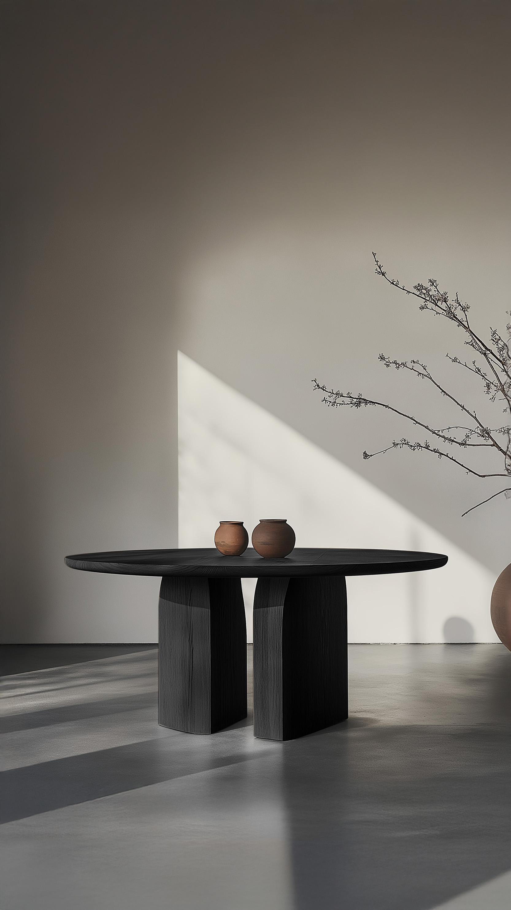Hand-Crafted No55 Scarpa Table – Custom Solid Wood Round Top by Joel Escalona For Sale