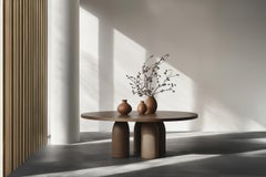 No56 Scarpa Dining Table by NONO – Cylindrical Wooden Base with Round Top