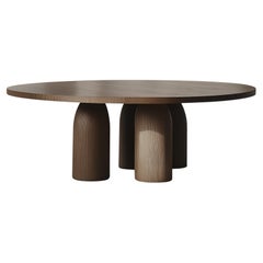 No56 Scarpa Dining Table by NONO – Cylindrical Wooden Base with Round Top