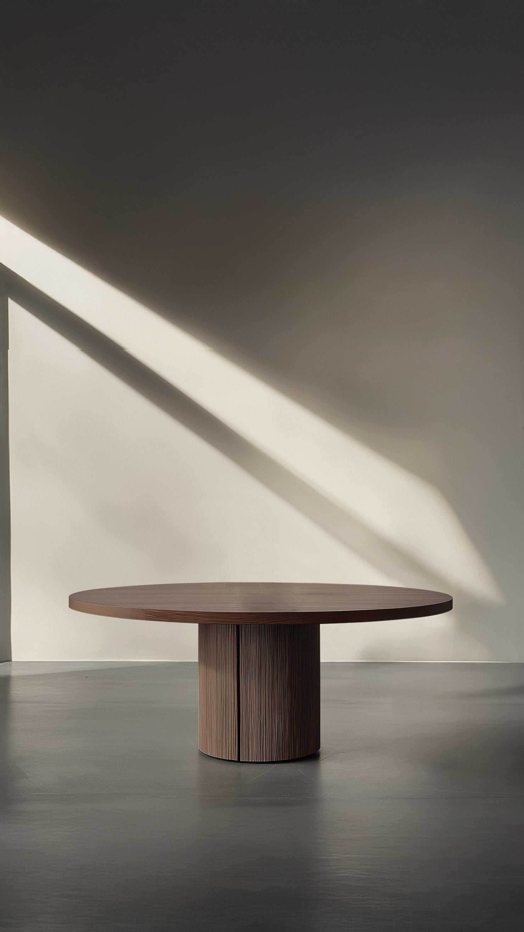 Mexican No6 Scarpa Wooden Table by NONO – Customizable Round Top with Sculptural Design For Sale