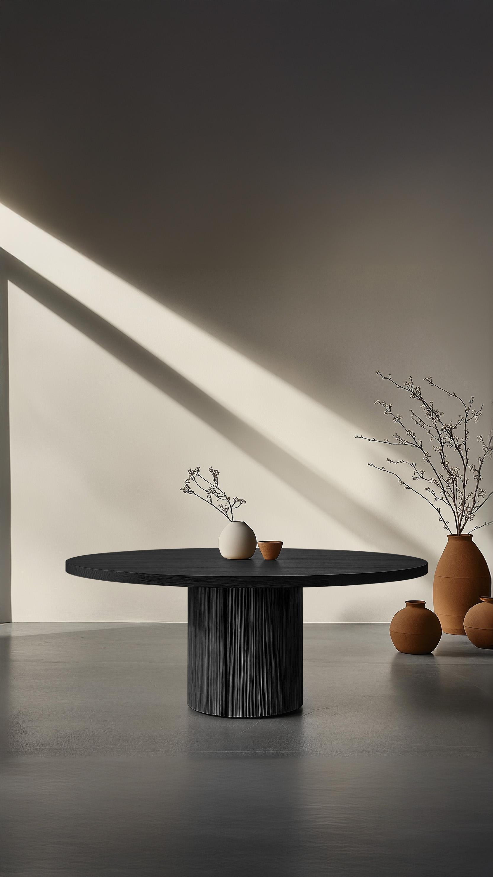 Hand-Crafted No6 Scarpa Wooden Table by NONO – Customizable Round Top with Sculptural Design For Sale
